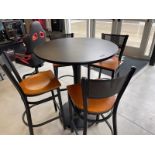 Bistro Table, 36" Dia w/ Four Bar Stools