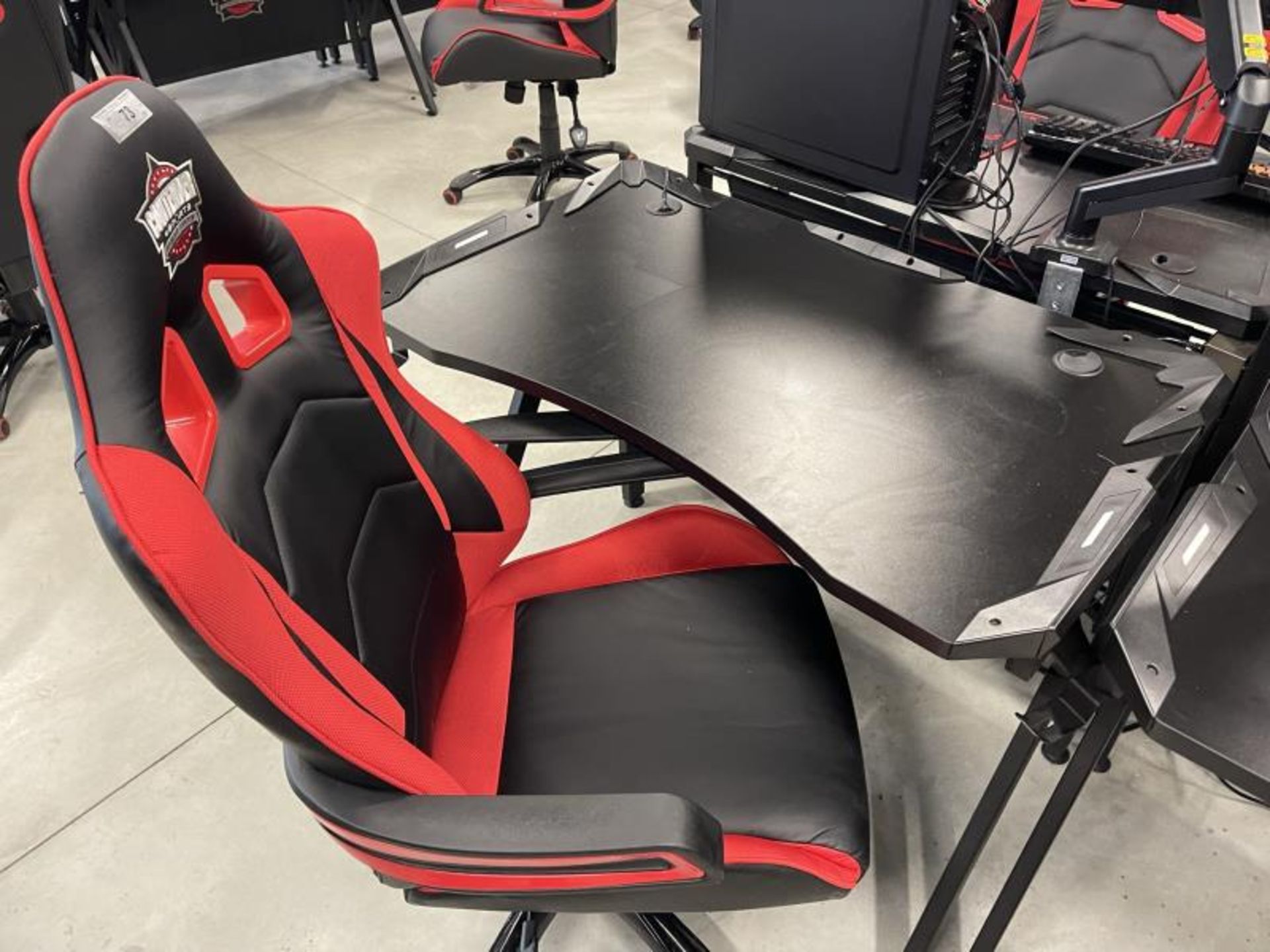 Gaming Desk 40" x 24" w/ Contender Red & Black Gaming Chair