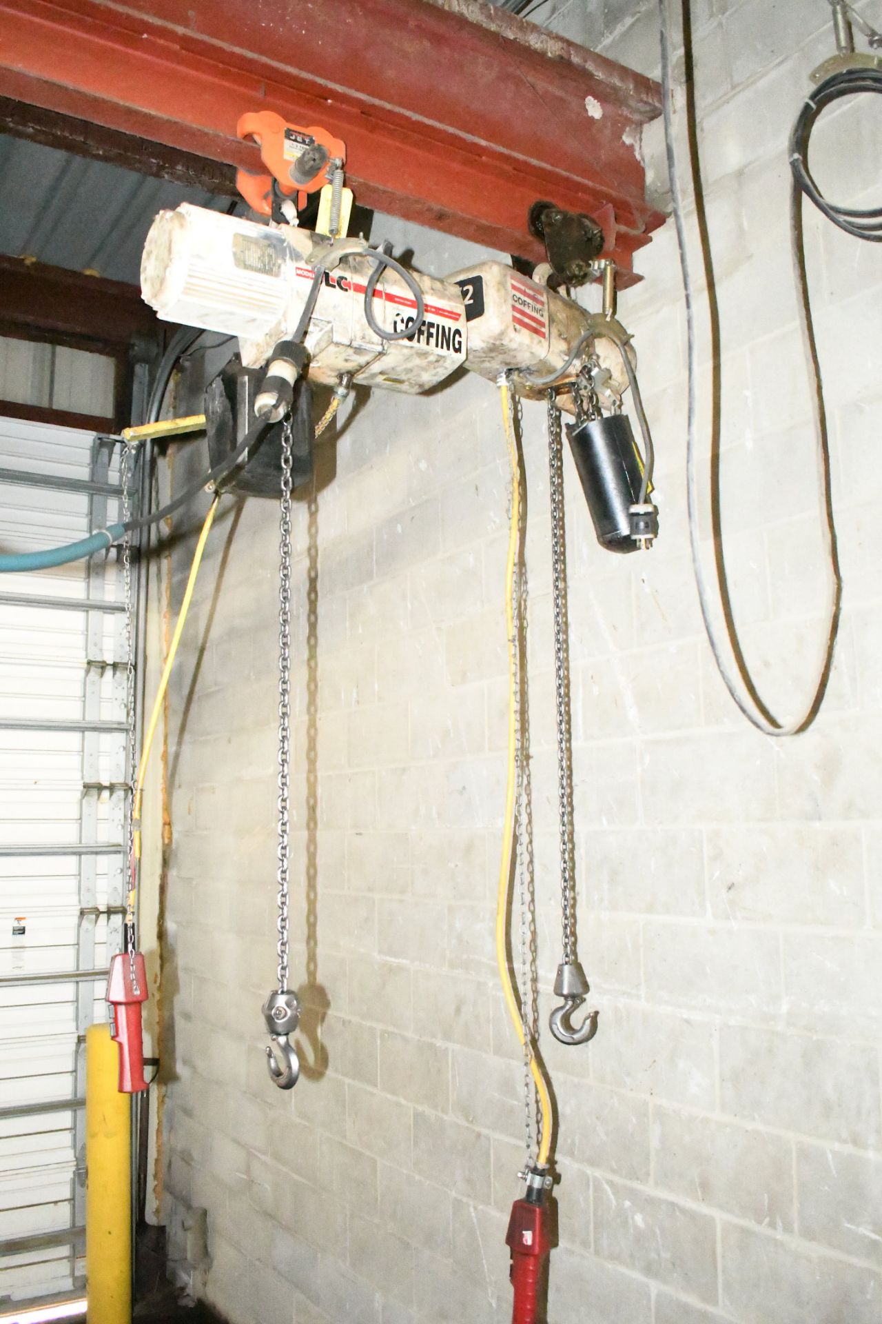 Lot-(2) Coffing 1/2-Ton Electric Hoists with Trollies, (Rail Not Included), (West Dock Area)