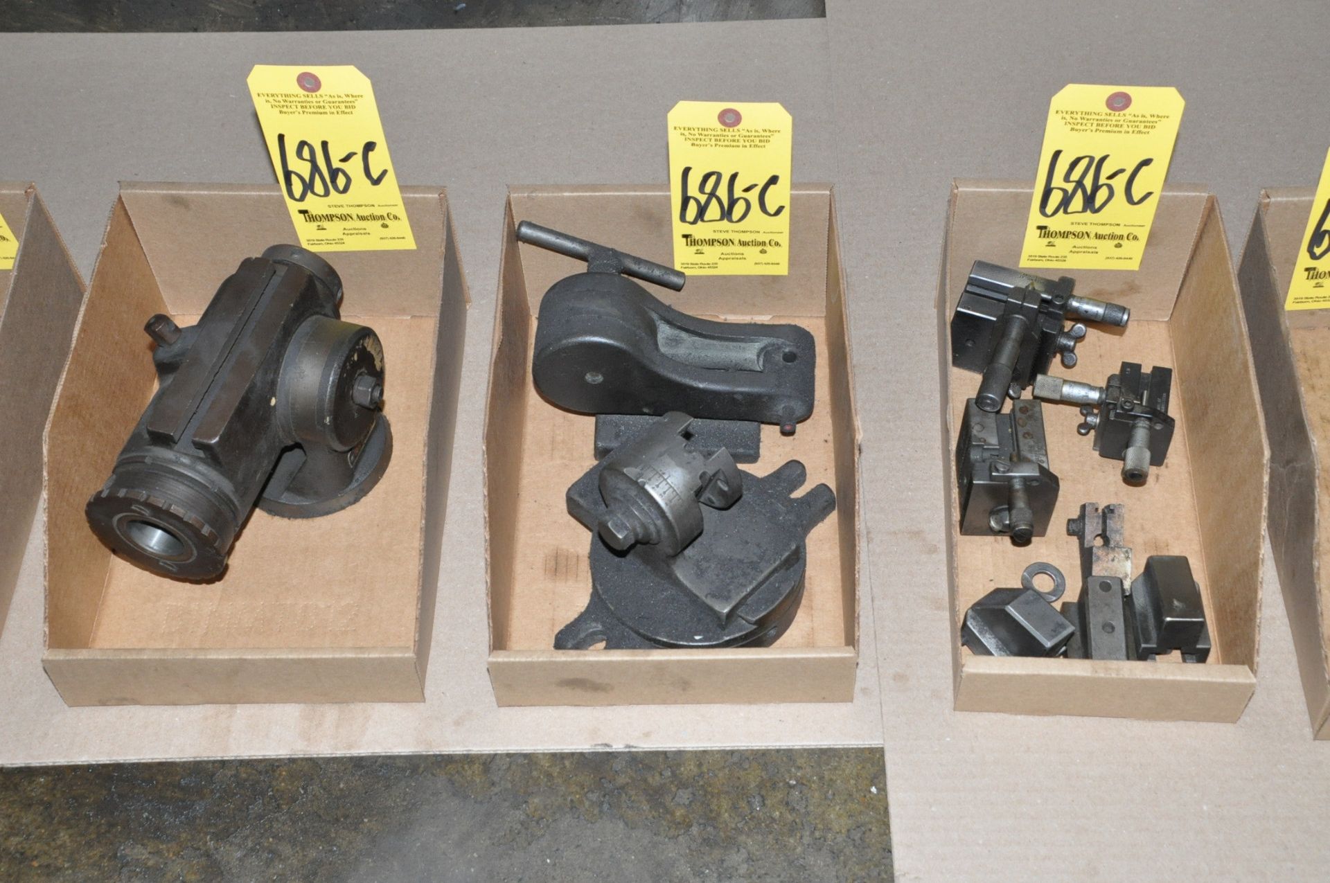 Lot-Various Grinding Fixtures and Setup in (3) Boxes Under (1) Bench