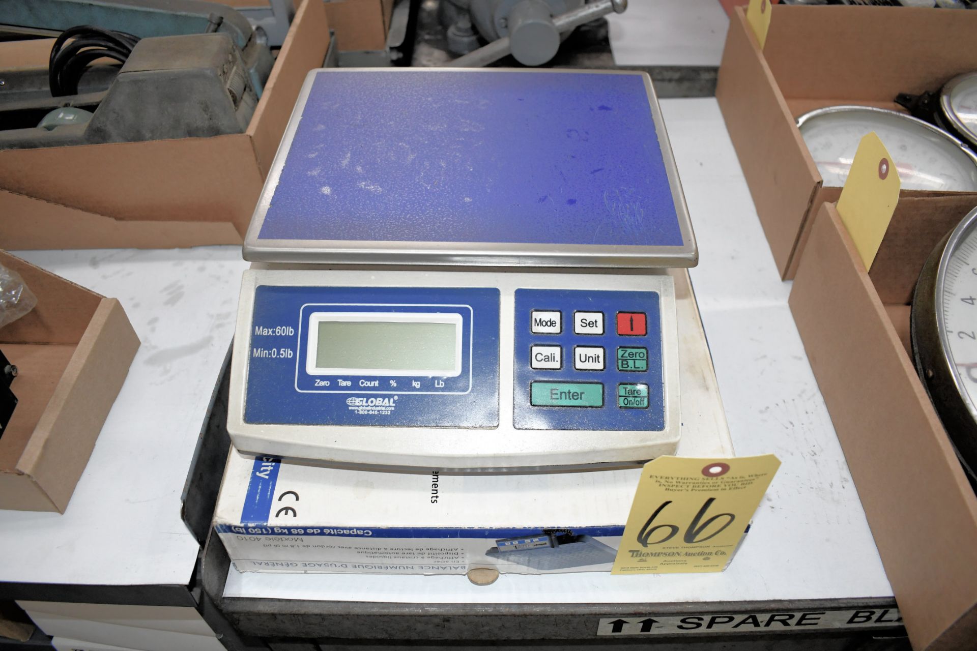 Lot-(1) Global 60-Lbs. Capacity Digital Bench Top Scale and (1) Pelouze 150-Lbs. Capacity Digital