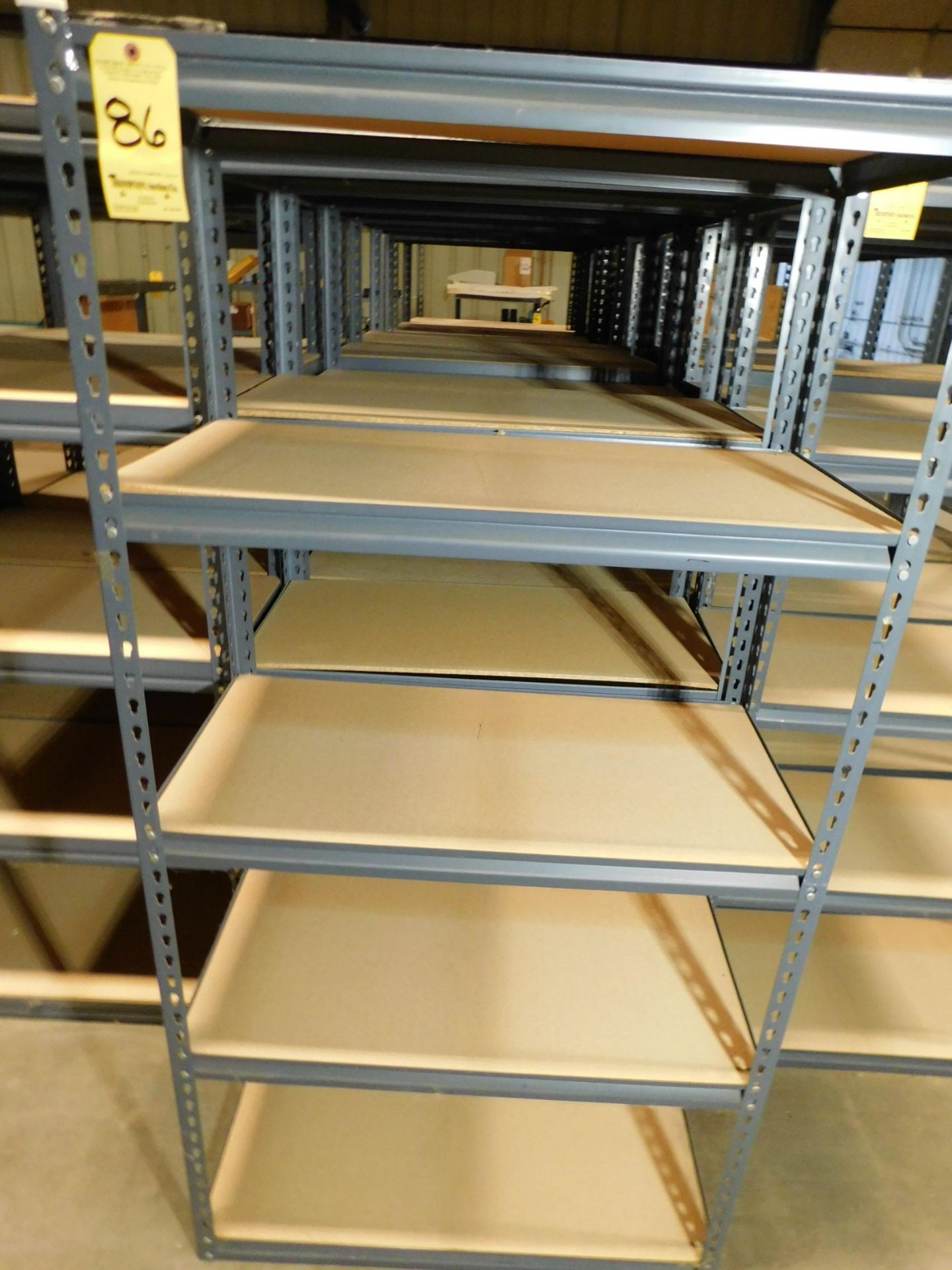 (9) Shelving Units, 3' W x 6' T x 18" Deep