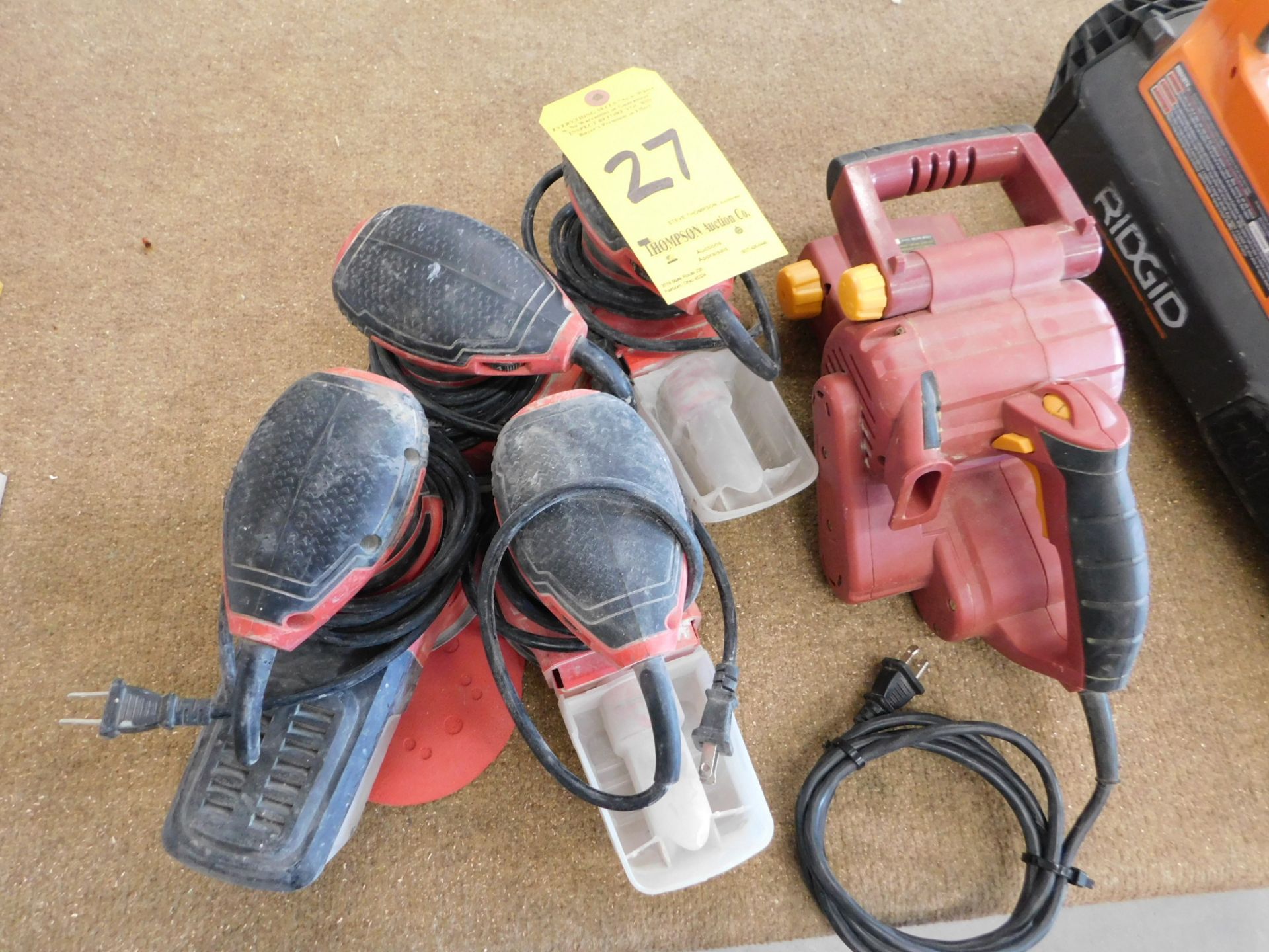 (4) Bauer Orbital Sanders, (1) Chicago Electric Belt Sander