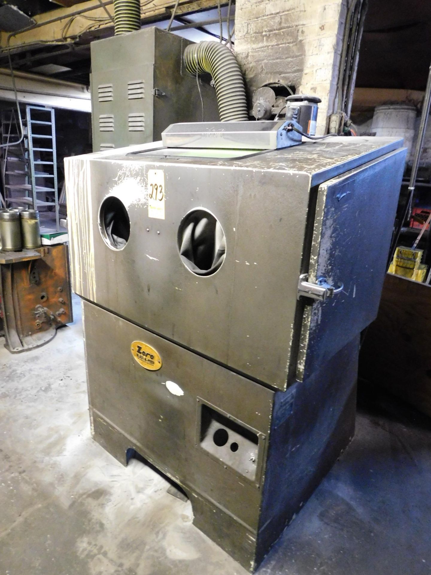 Zero Blast-N-Peen Dry Blast Cabinet, with Reclaimer and Dust Collector, 24" X 40" X 24" High