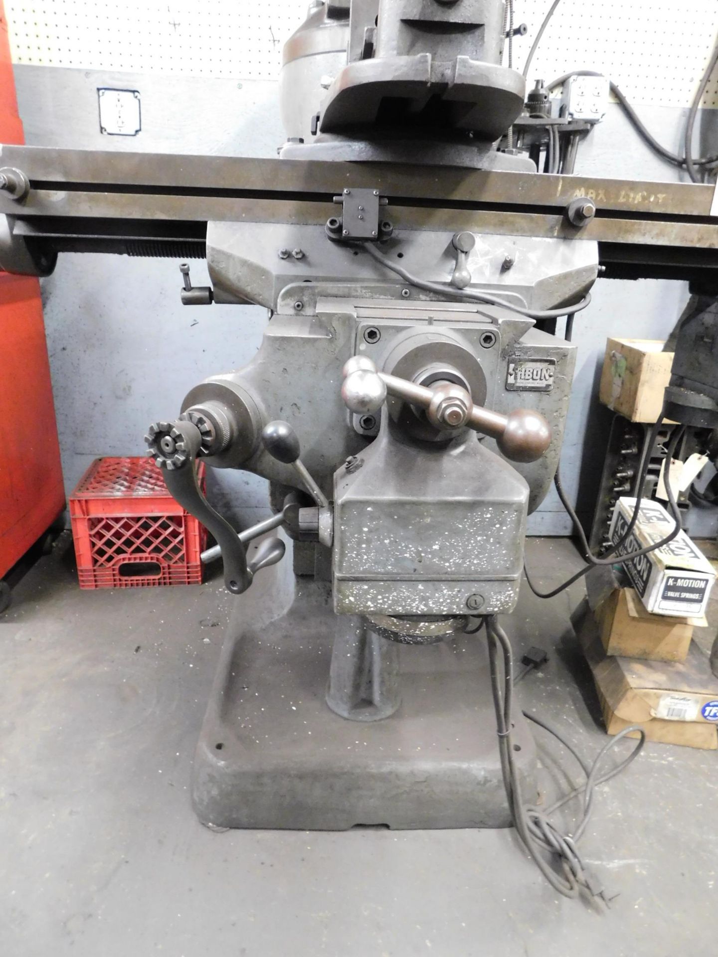 Bridgeport 1 HP, Step Pulley Vertical Mill, s/n 12BR63470, 9” X 36” Table, Anilam D.R.O., Power - Image 10 of 10