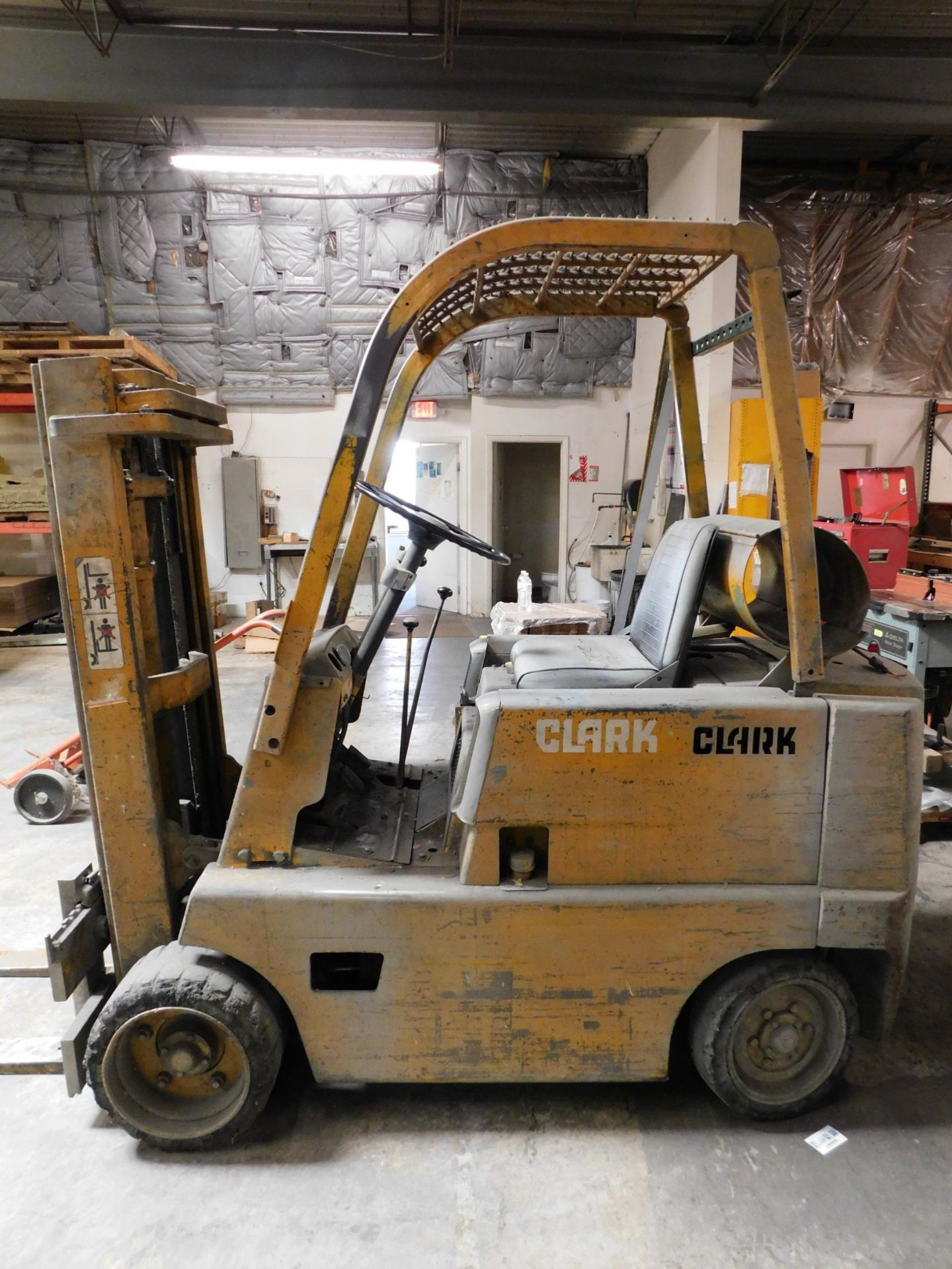 Clark 5,000 Lb. Capacity Fork Lift, s/n CF50B-434-89A-LPG-1067, LP, Hard Tire, 3-Stage Short Mast, - Image 3 of 15