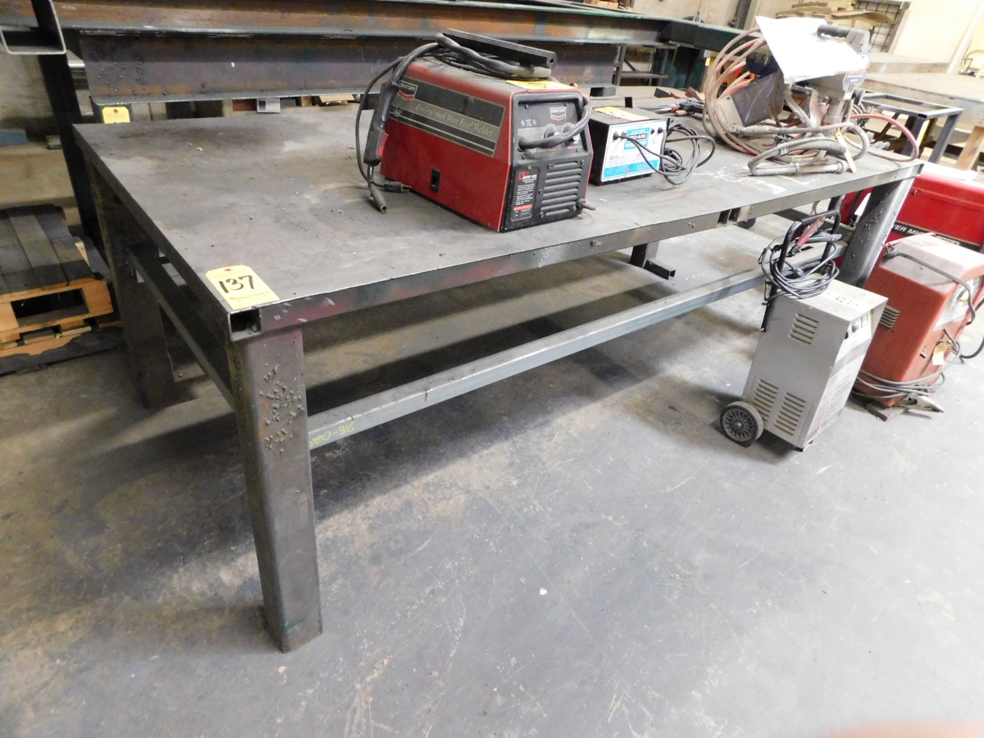 Steel Welding Table, 104" Wide X 48", Loading Fee $50.00