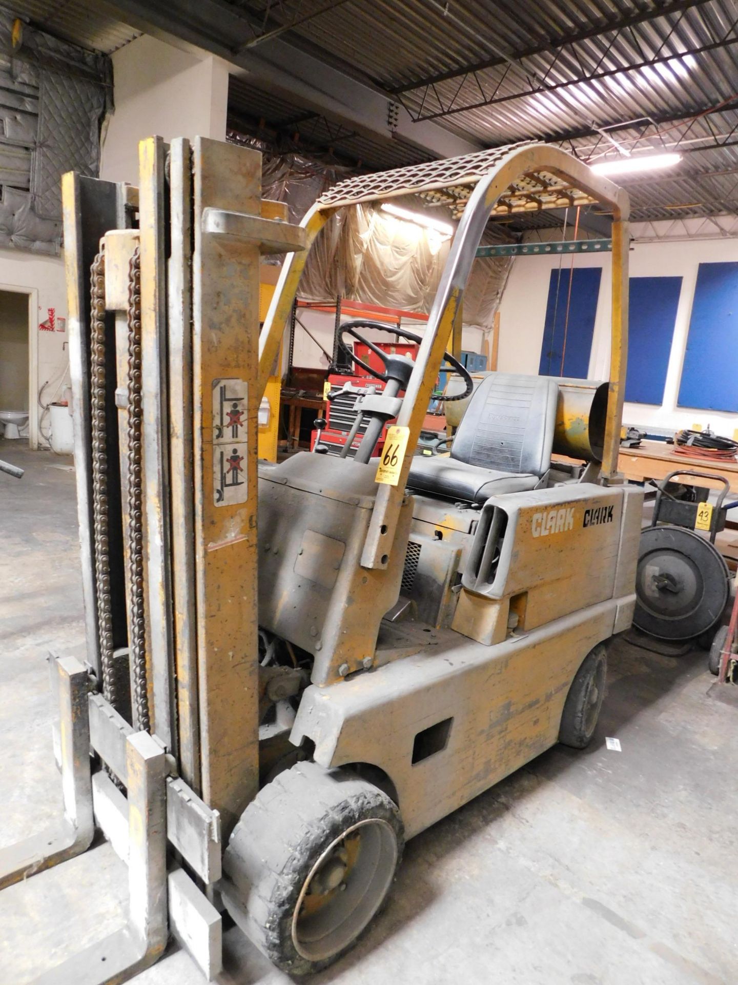 Clark 5,000 Lb. Capacity Fork Lift, s/n CF50B-434-89A-LPG-1067, LP, Hard Tire, 3-Stage Short Mast, - Image 2 of 15