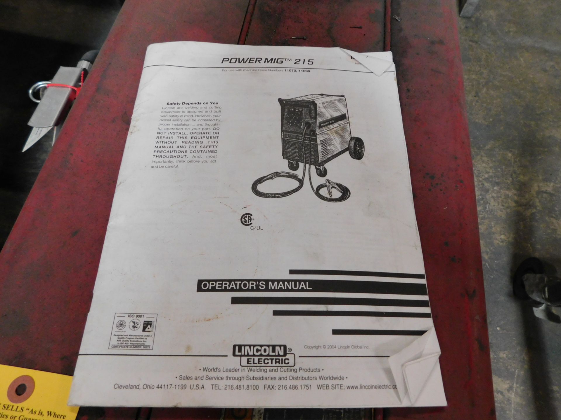 Lincoln Power Mig 215 Mig Welder, s/n U1041200533, 220/1/60 - Image 3 of 5