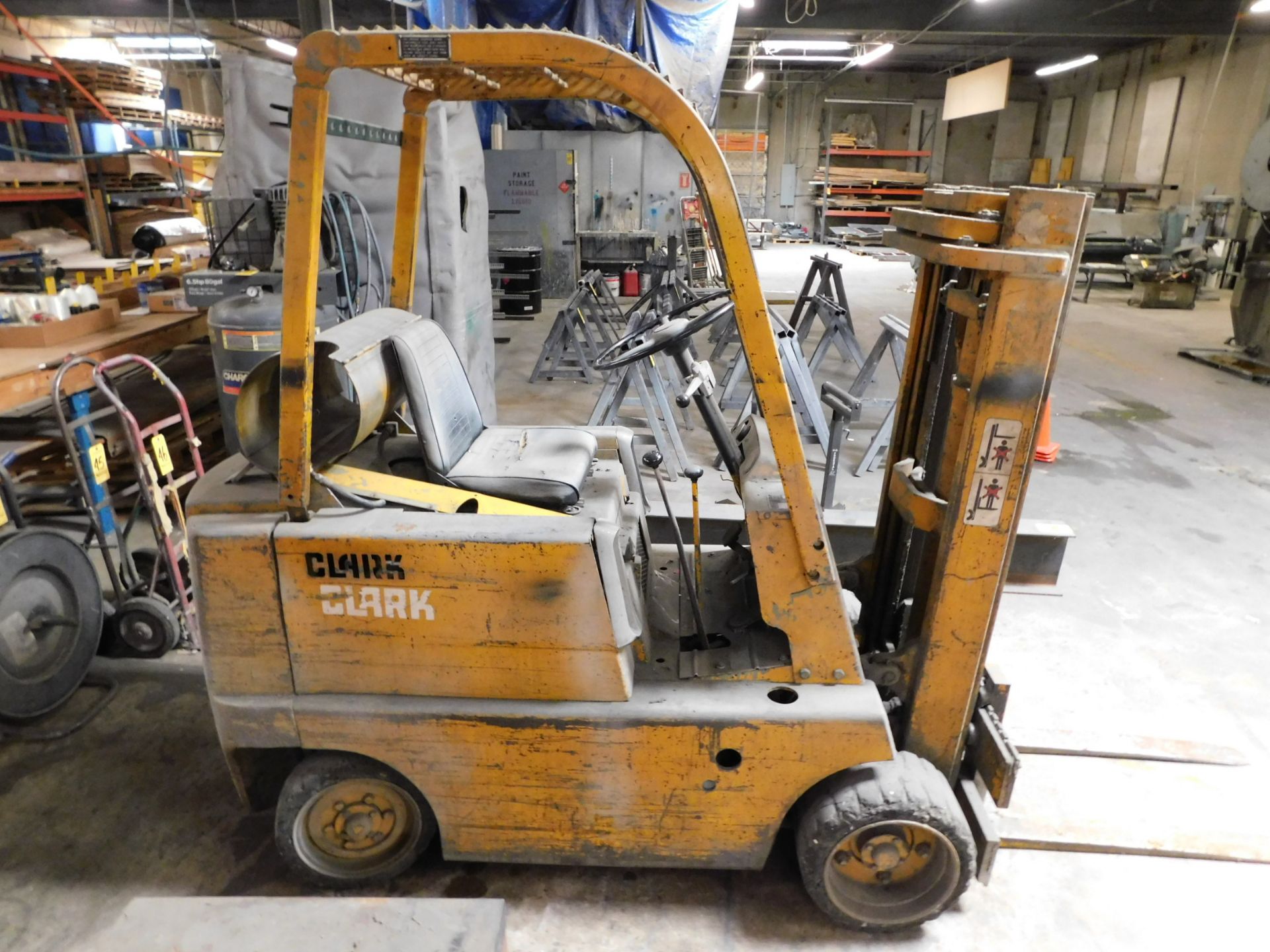 Clark 5,000 Lb. Capacity Fork Lift, s/n CF50B-434-89A-LPG-1067, LP, Hard Tire, 3-Stage Short Mast, - Image 6 of 15