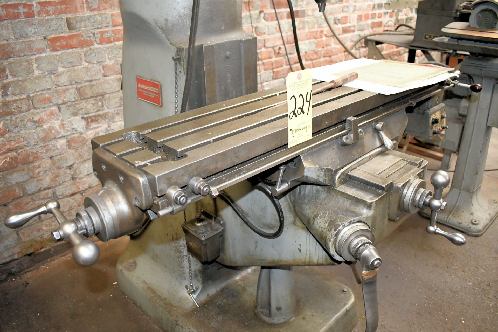 Bridgeport Series I 2-HP Vertical Milling Machine, S/N 12BR-193239, 9" X 42" Power Feed Table - Image 6 of 7