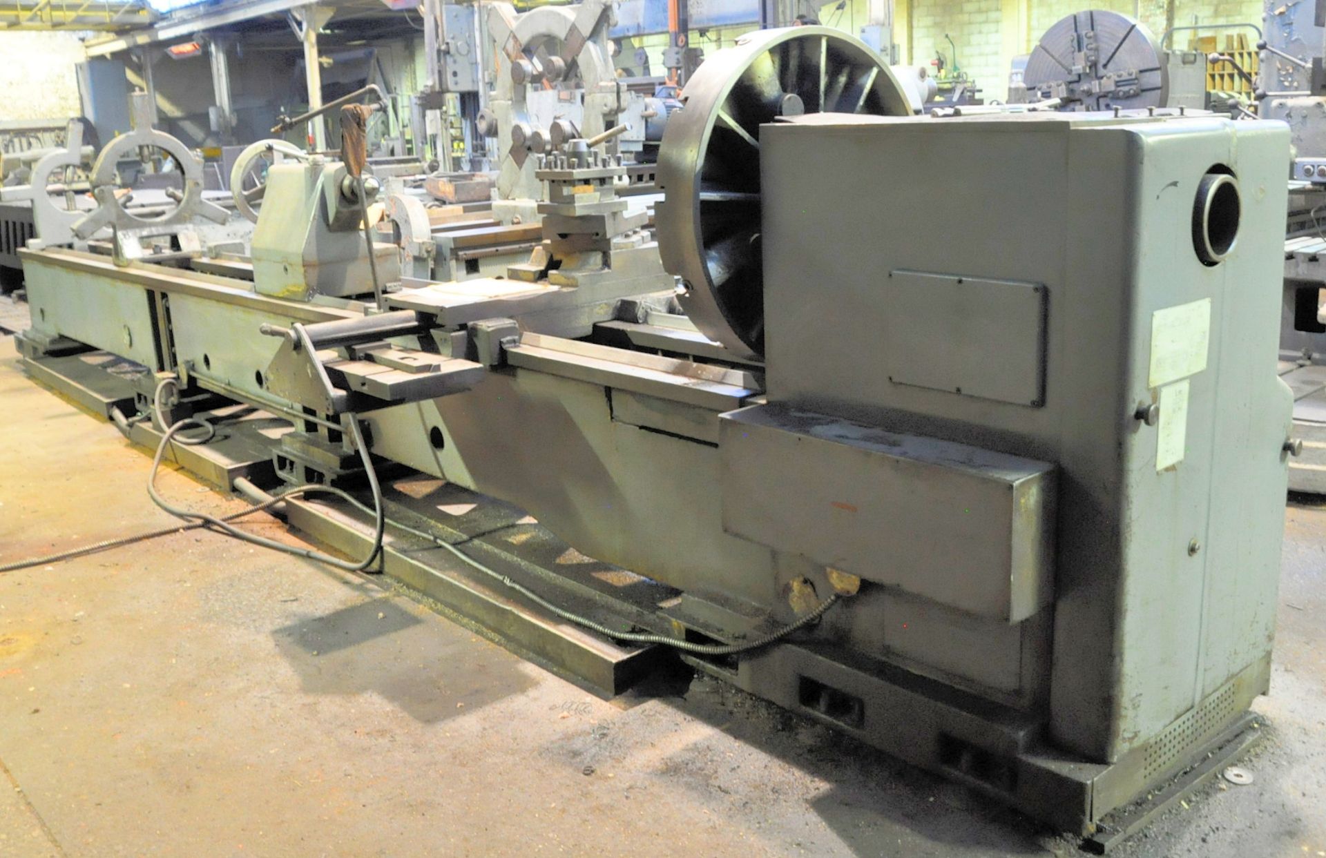 Sirco Model PA-36 36" X 240" Gap Bed Engine Lathe, S/N 511, 34" 4-Jaw Chuck, Tool post, (2) Steady - Image 8 of 9