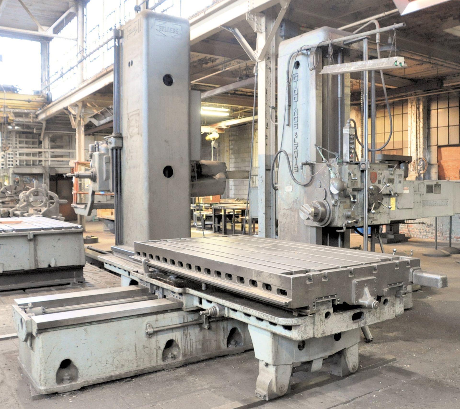 Giddings & Lewis Model 340T 4" Spindle Table Type Horizontal Boring Mill, S/N 150-316-58, 48" X