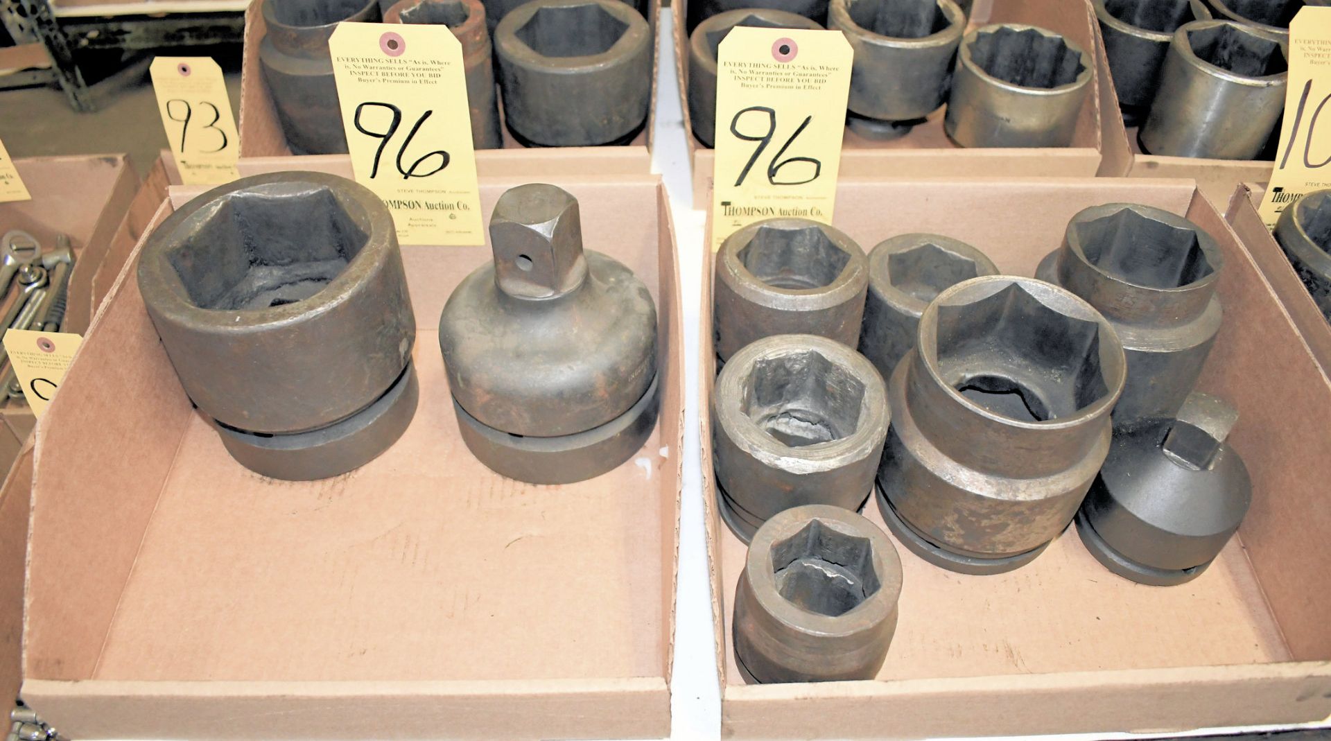 Lot-1-1/2" Drive Sockets with (2) 2-1/2" Drive Sockets in (2) Boxes