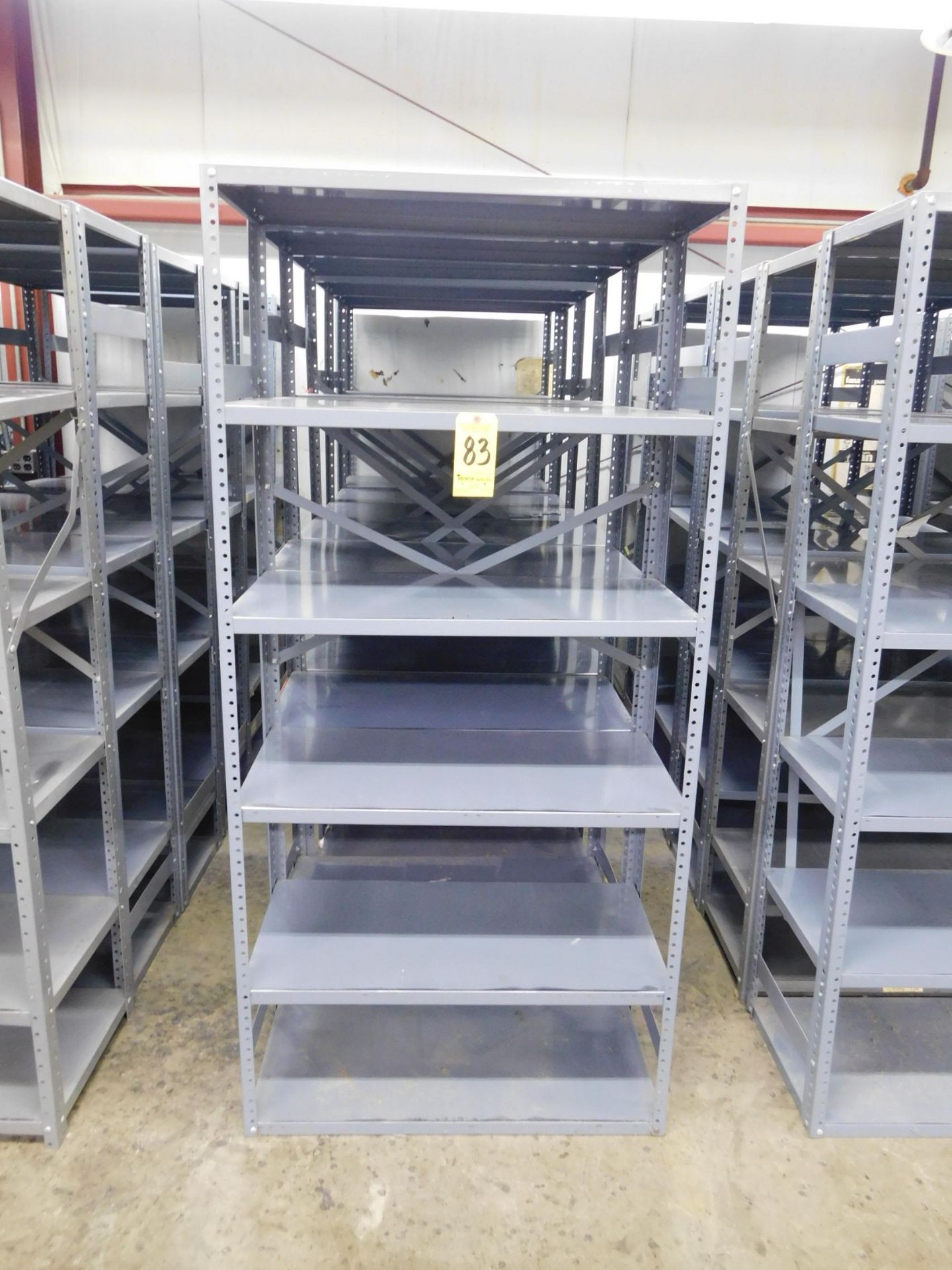 (6) Section of Shelving, 17 1/2" X 36" Wide X 75" Tall