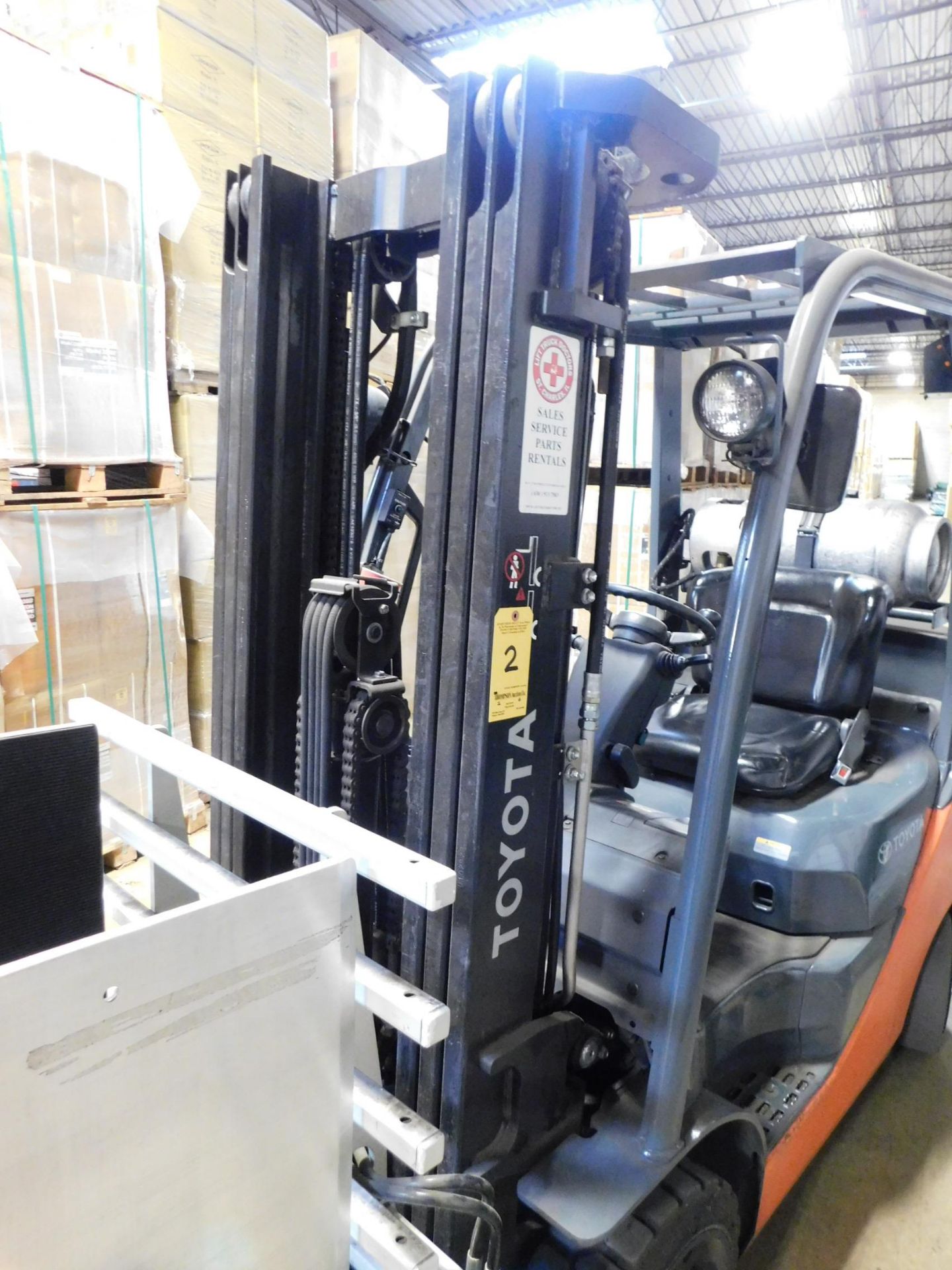 2010 Toyota Forklift, Model 8FGCU25, s/n 27407, 7,257 hrs., with Cascade Model R35D-CCS Clamp, 3,500 - Image 16 of 16