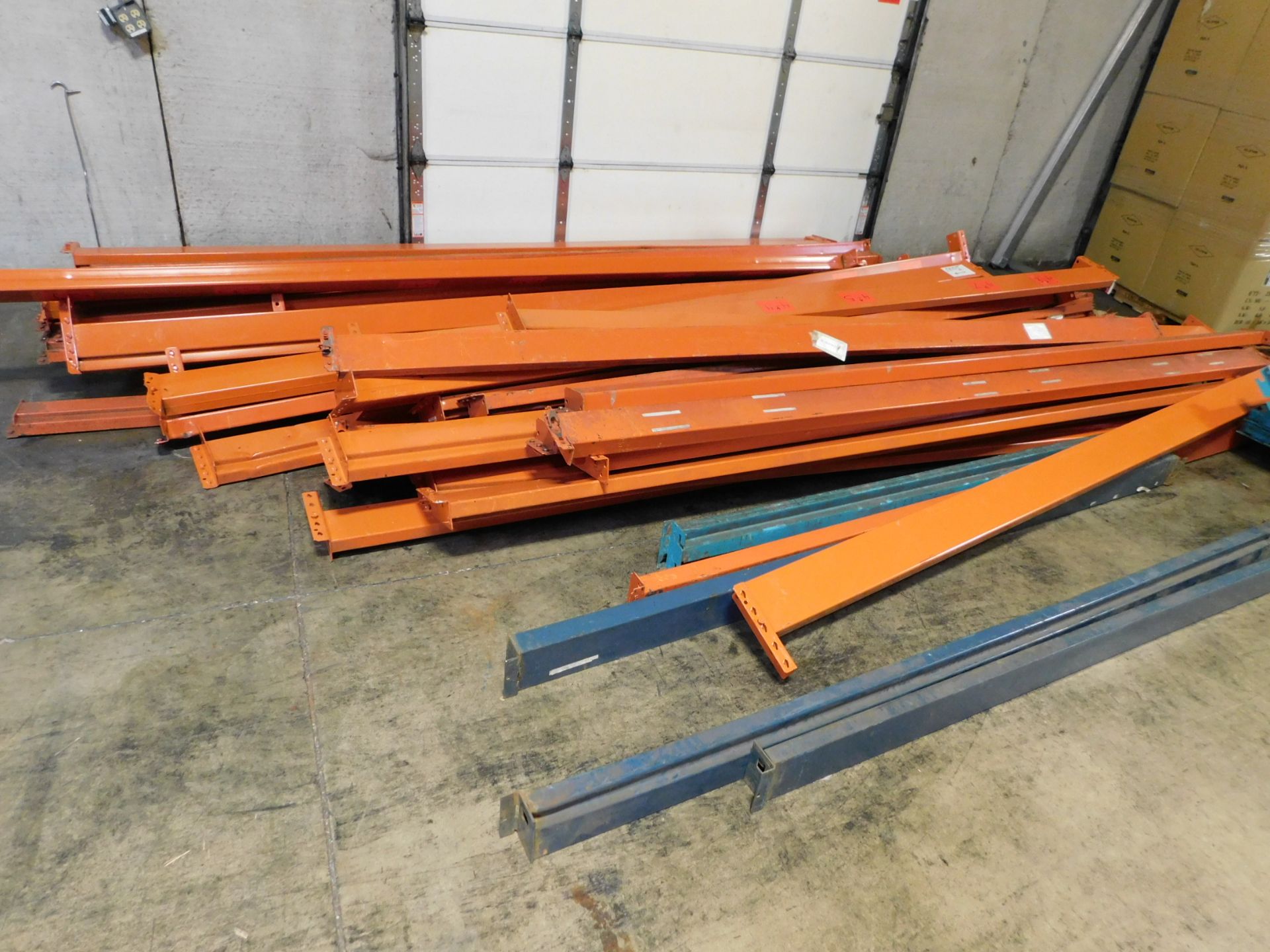 (50) Sections of Dissembled Pallet Racking, Two Shelves, (59) Uprights 3' x 17', (5) Uprights 42" - Image 6 of 12