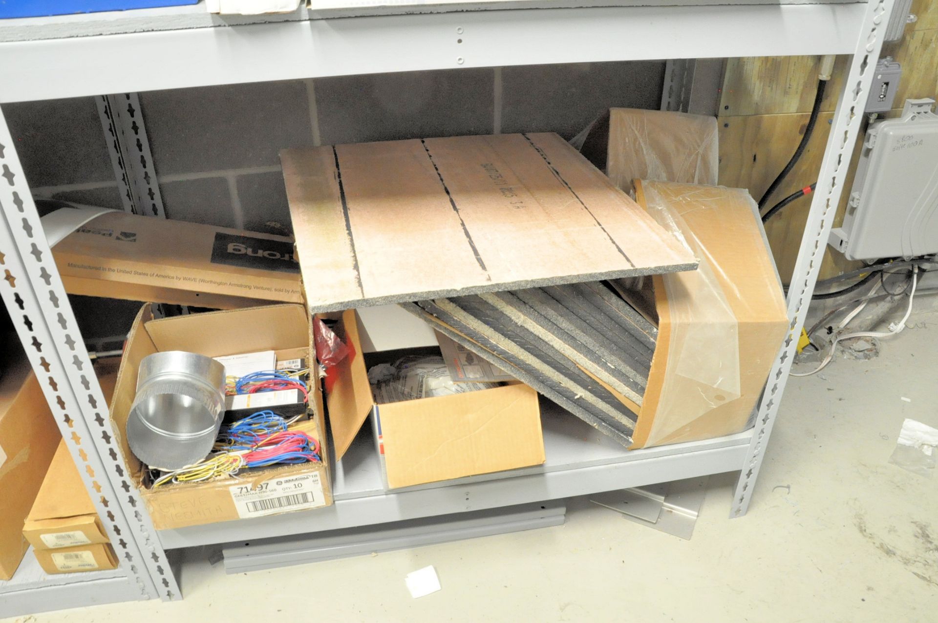 Lot-Lights, Ballasts and Fittings with (2) Sections Shelving in Storeroom - Image 4 of 6