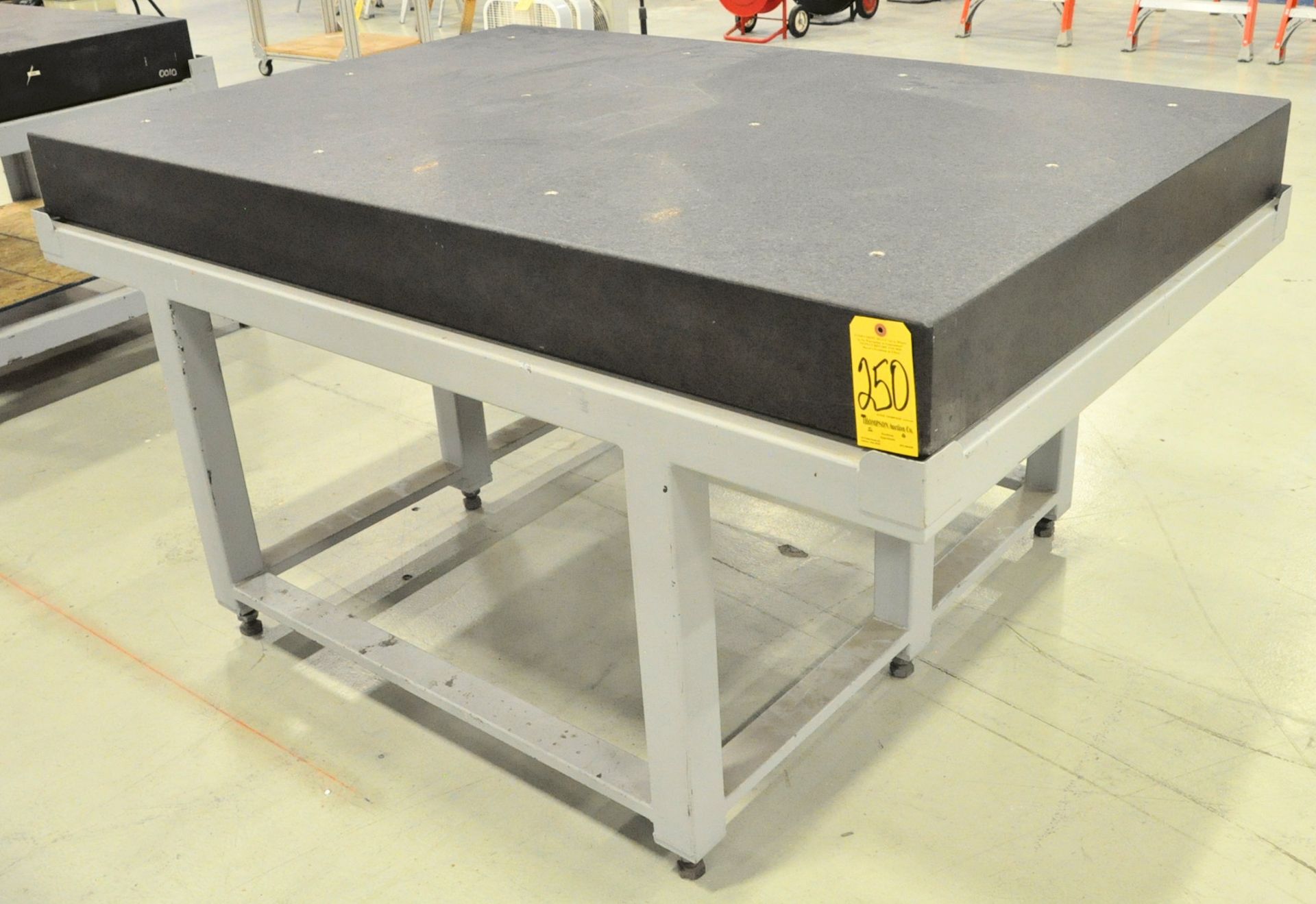 48" x 72" x 6" Black Granite Drilled and Tapped Surface Plate with Steel Stand