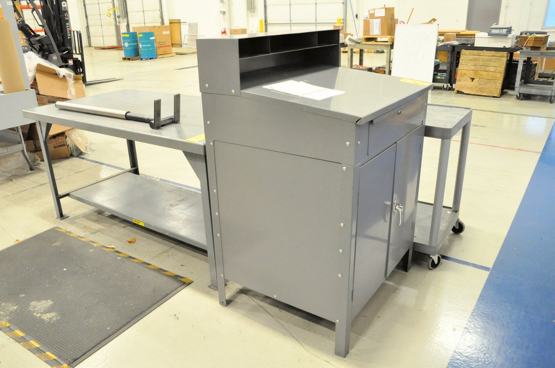 Lot-Packing Materials and Supplies, Wood Bench, Steel Bench, Forman's Desk, and Cart - Image 5 of 6