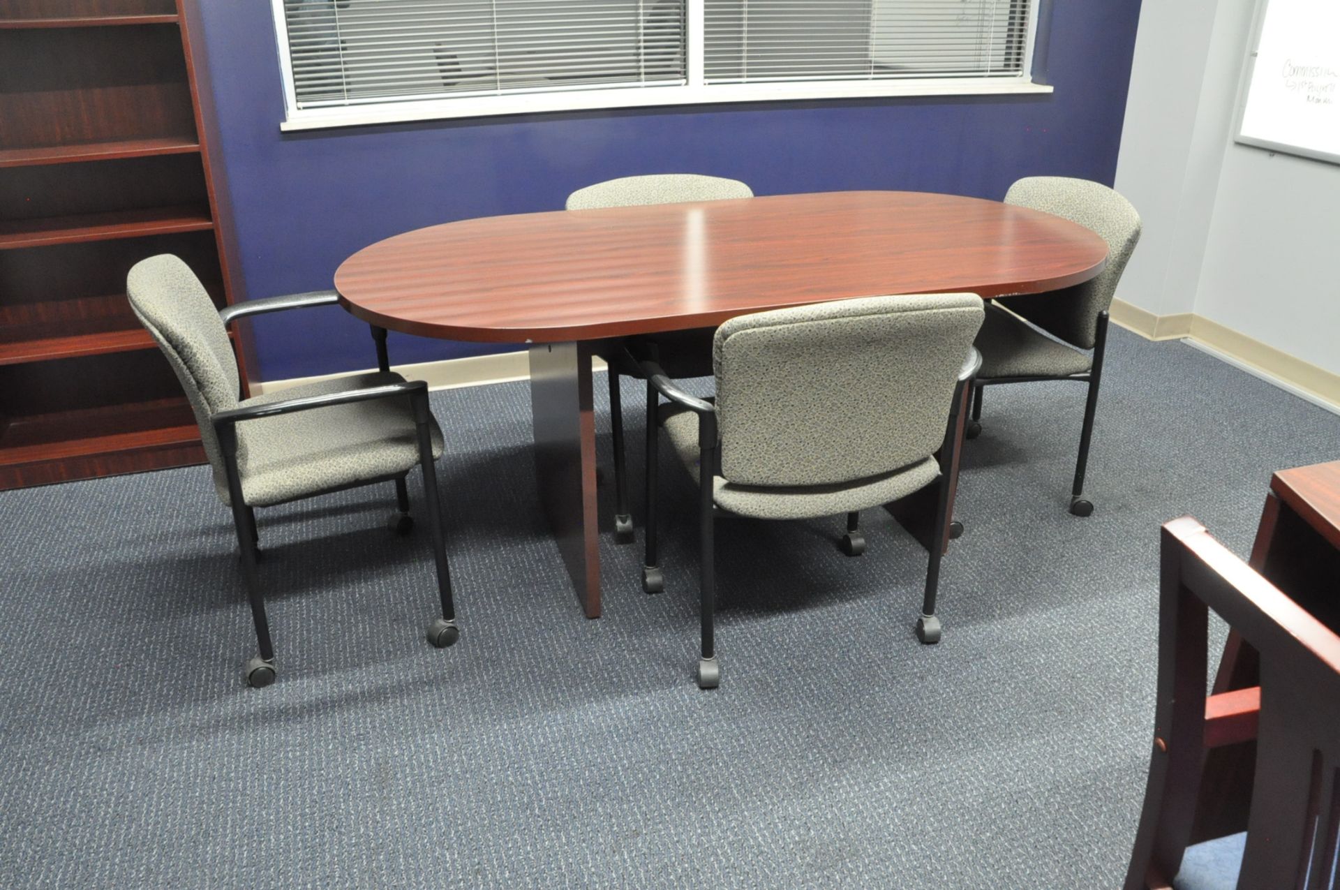 Lot-Desk, (7) Chairs, Table, Bookcase, Lateral File Cabinet and Dry Erase Board in (1) Office - Image 2 of 5