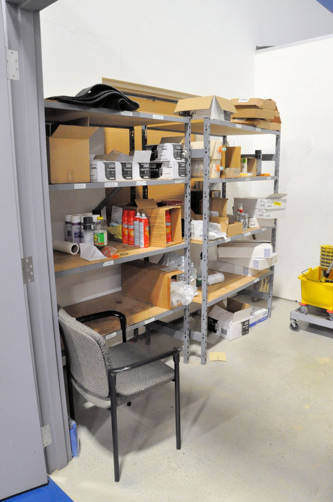 Lot-Various Janitorial Supplies with 4-Sections Shelving in (1) Storeroom - Image 2 of 8