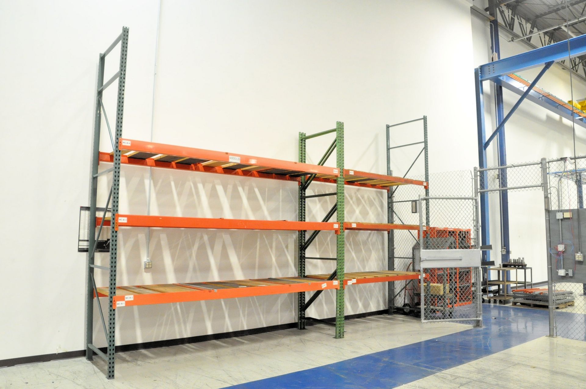 Lot-(3) Sections 12'W x 14'H x 42"D, and (2) Sections 8'W x 12'H x 42"D Pallet Racking, (Contents