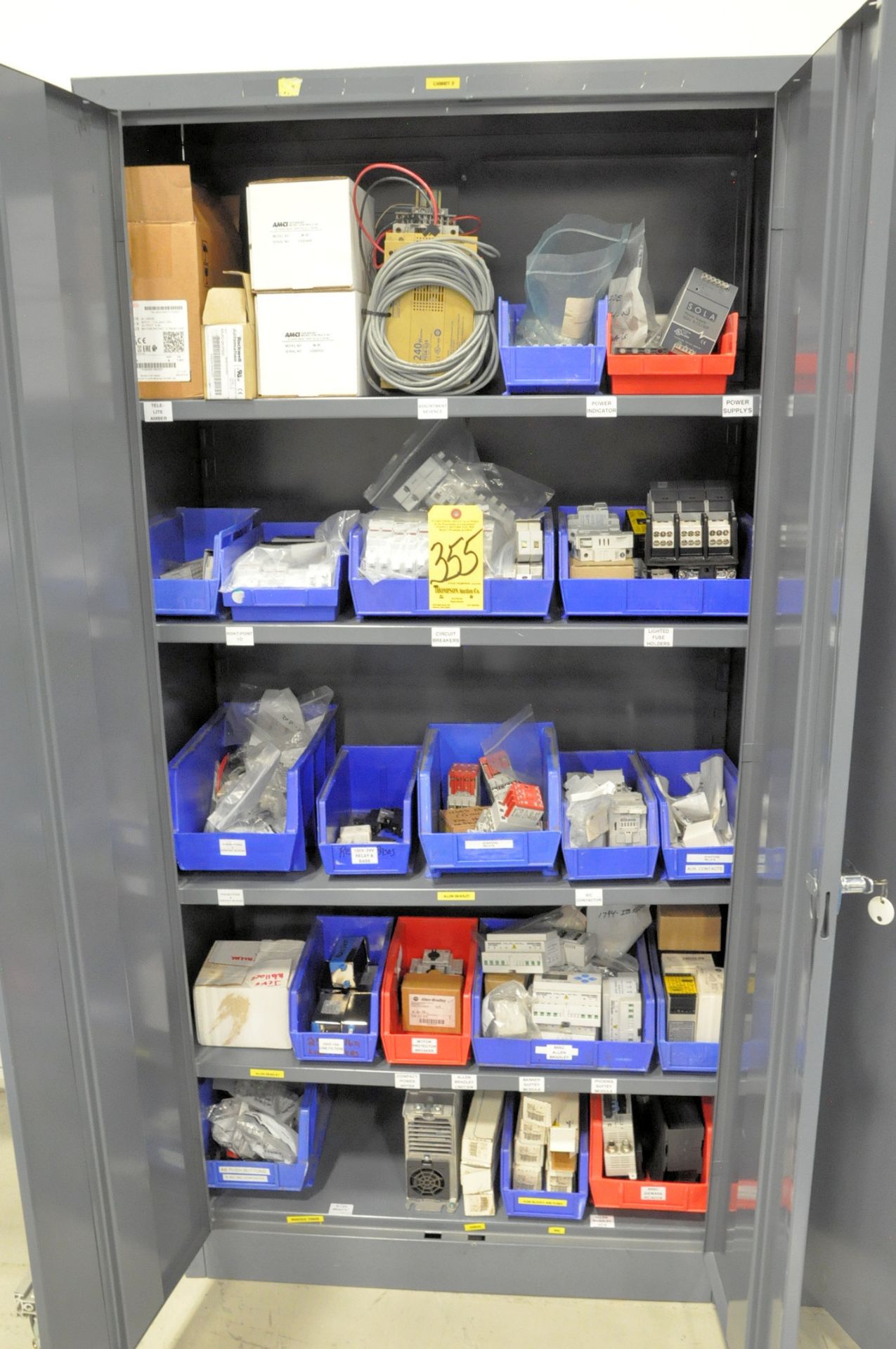 Lot-Terminals, Distribution Blocks, Power Supply, Safety Relay, Starters, etc. in (1) Cabinet with - Image 2 of 5