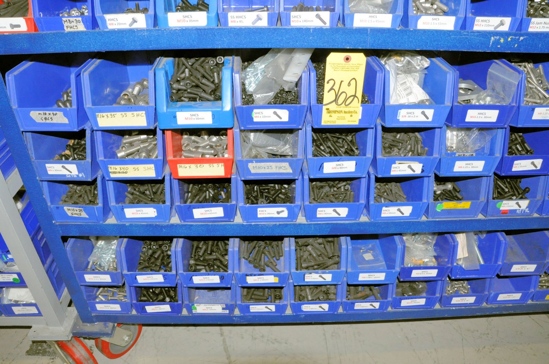 Lot-Nuts, Screws, Washers, etc. on (4) Shelves, (Rack Not Included) - Image 6 of 12