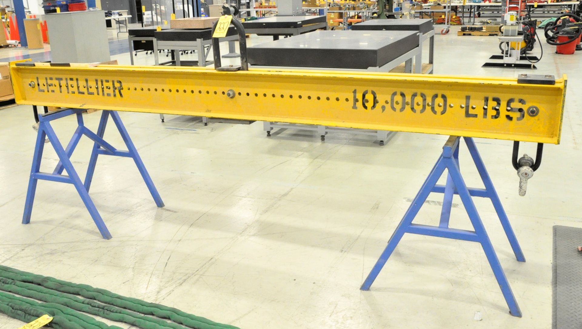 Letellier 10,000-Lbs. x 10' Overhead Crane Spreader Bar, S/n N/a, with Steel Work Horse Stands