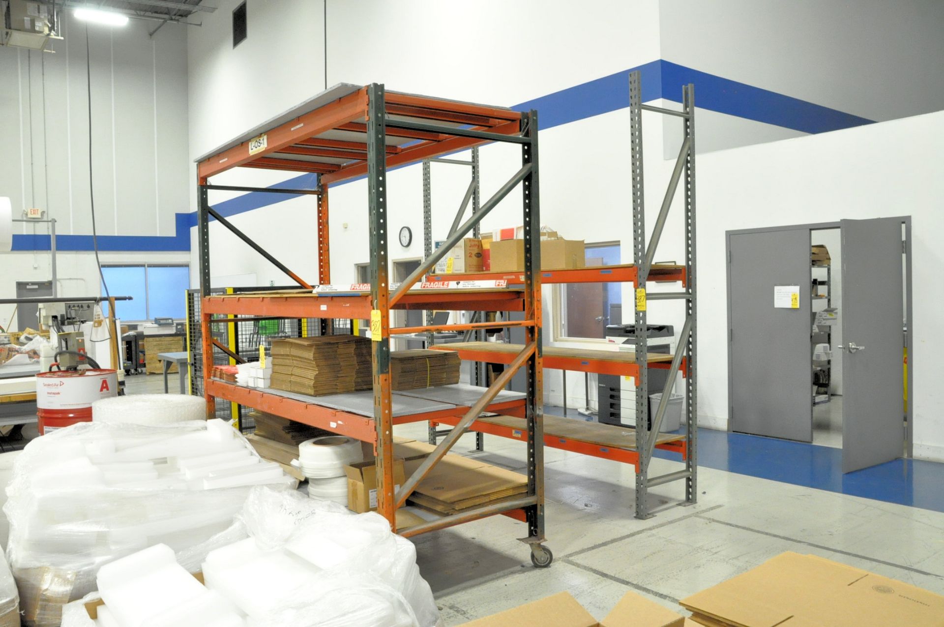 Lot-(1) Section 96"W x 102"H x 42"D Portable Pallet Racking and (1) Section 96"W x 120"H x 24"D