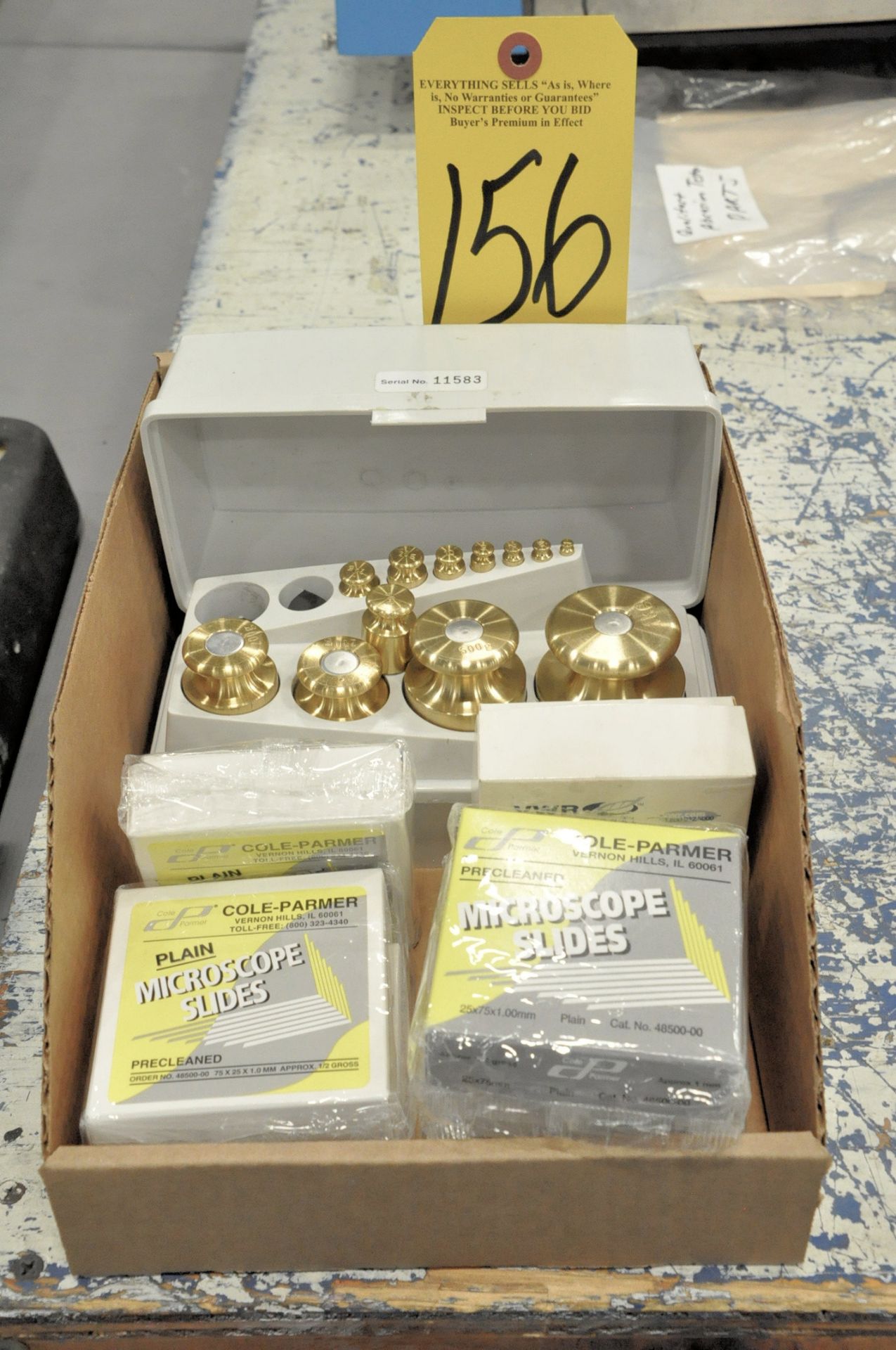 Lot-Scale Weights and Microscope Slides in (1) Box