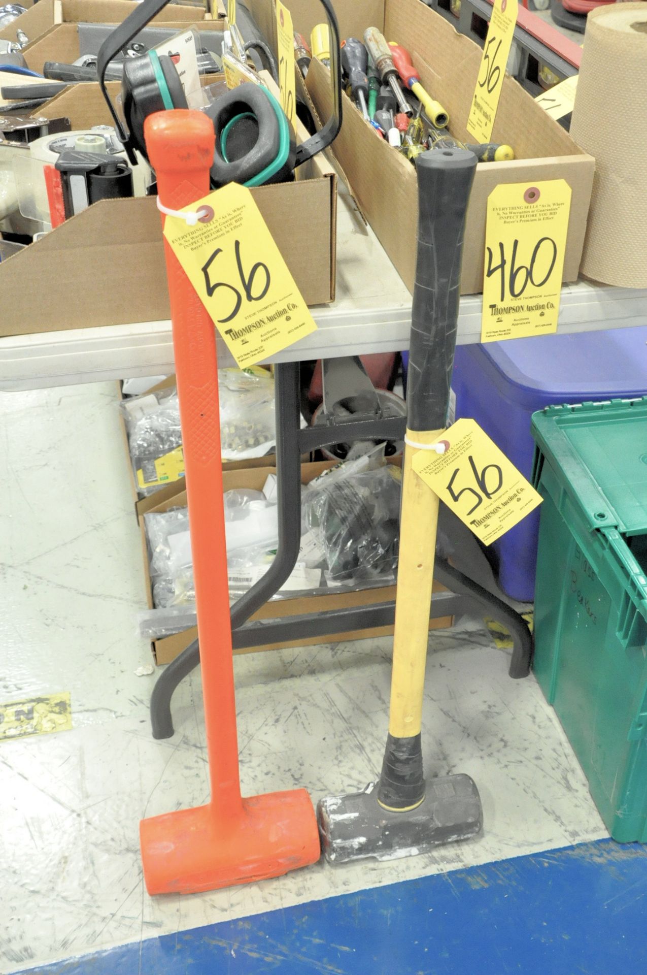 Lot-(2) Sledge Hammers, (2) Totes, Tape Dispensers, Screwdrivers, Box Cutters Tape Measures, Hand - Image 2 of 11