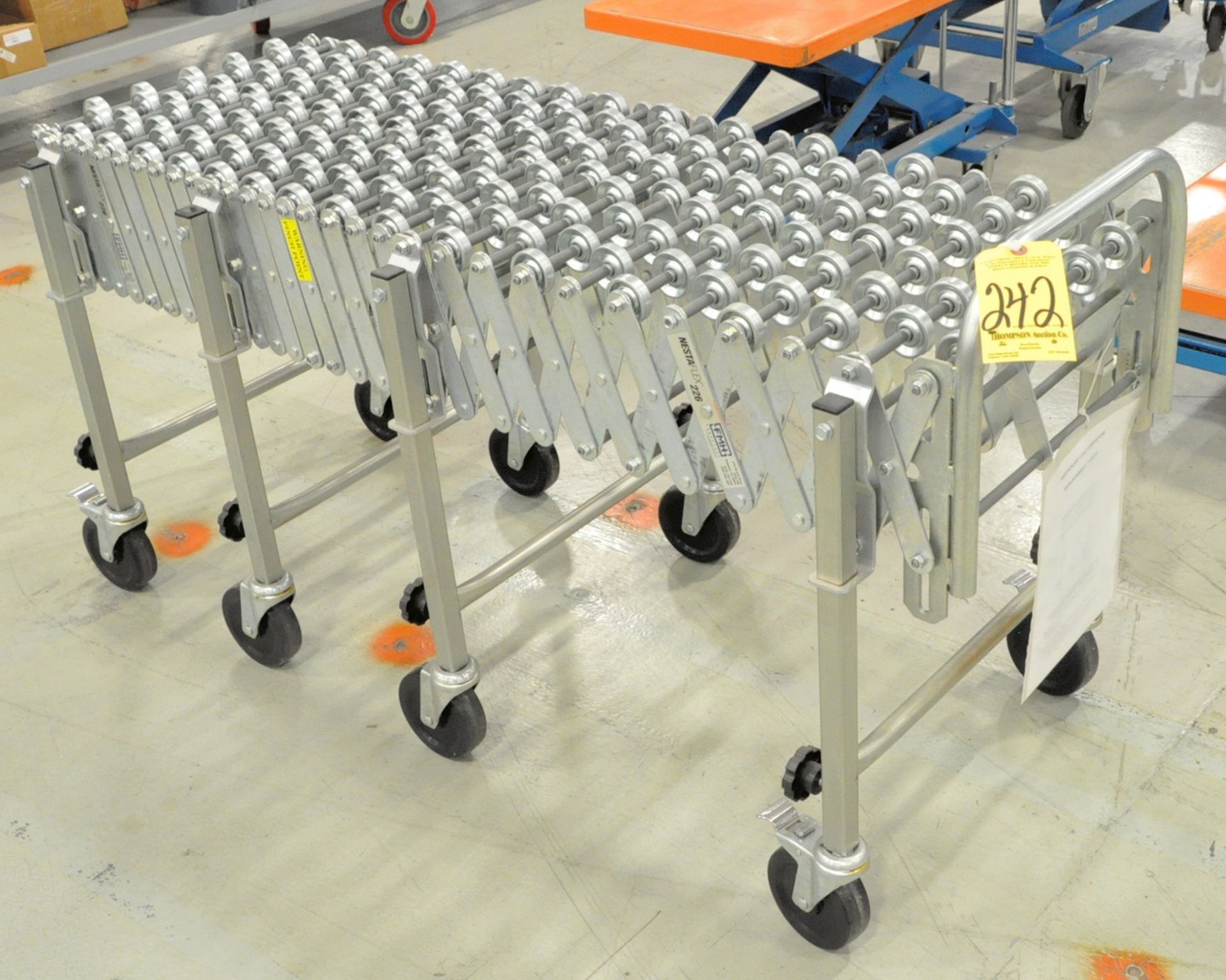 FMH Nestaflex 226, Roller Conveyor Section, Adjustable 28" - 44" High, Adjustable 4' 3"-16' 9"