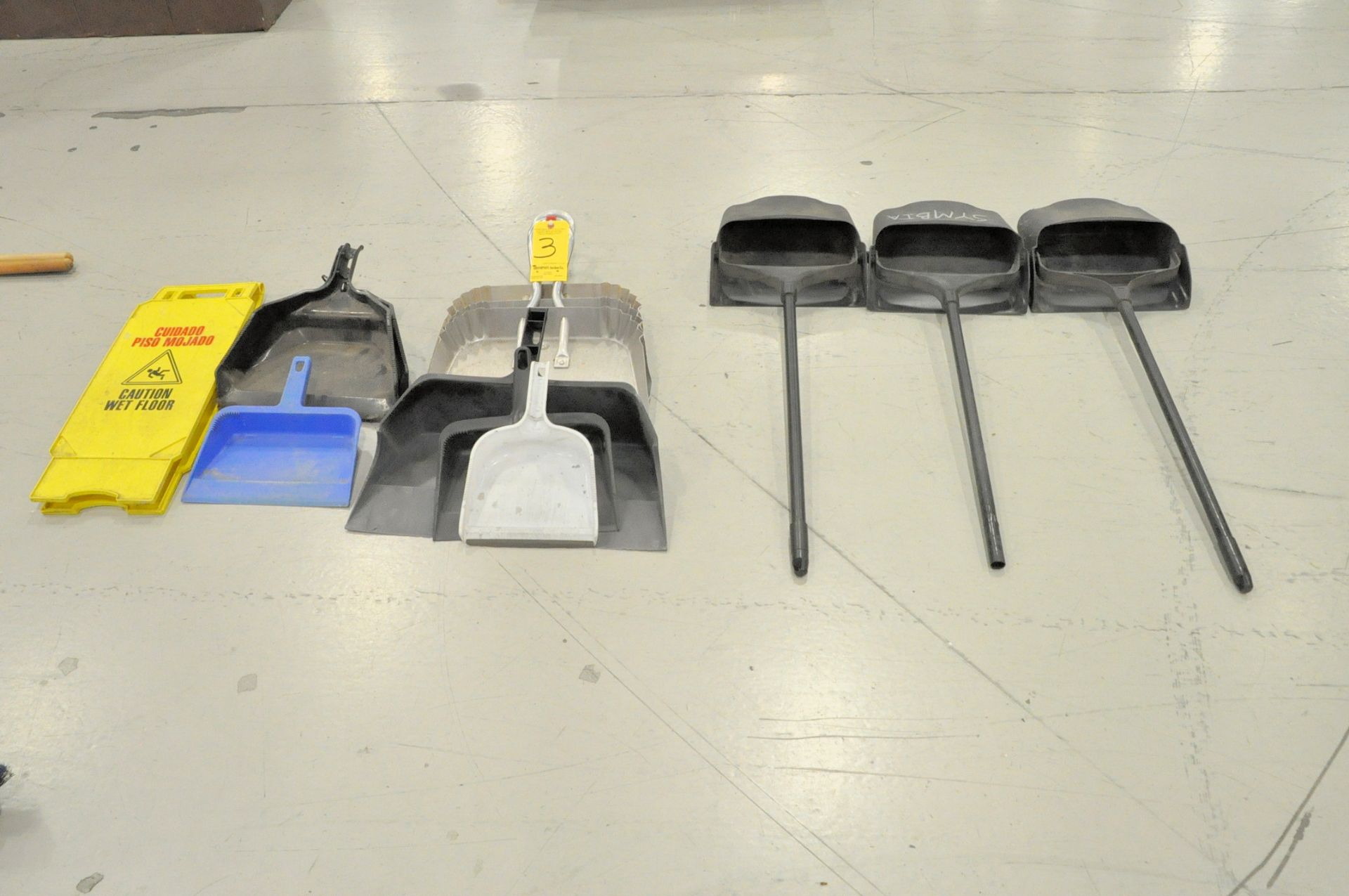 Lot-Various Straight Brooms, Push Brooms Dust Mops, Squeegee and Dust Pans - Image 3 of 3