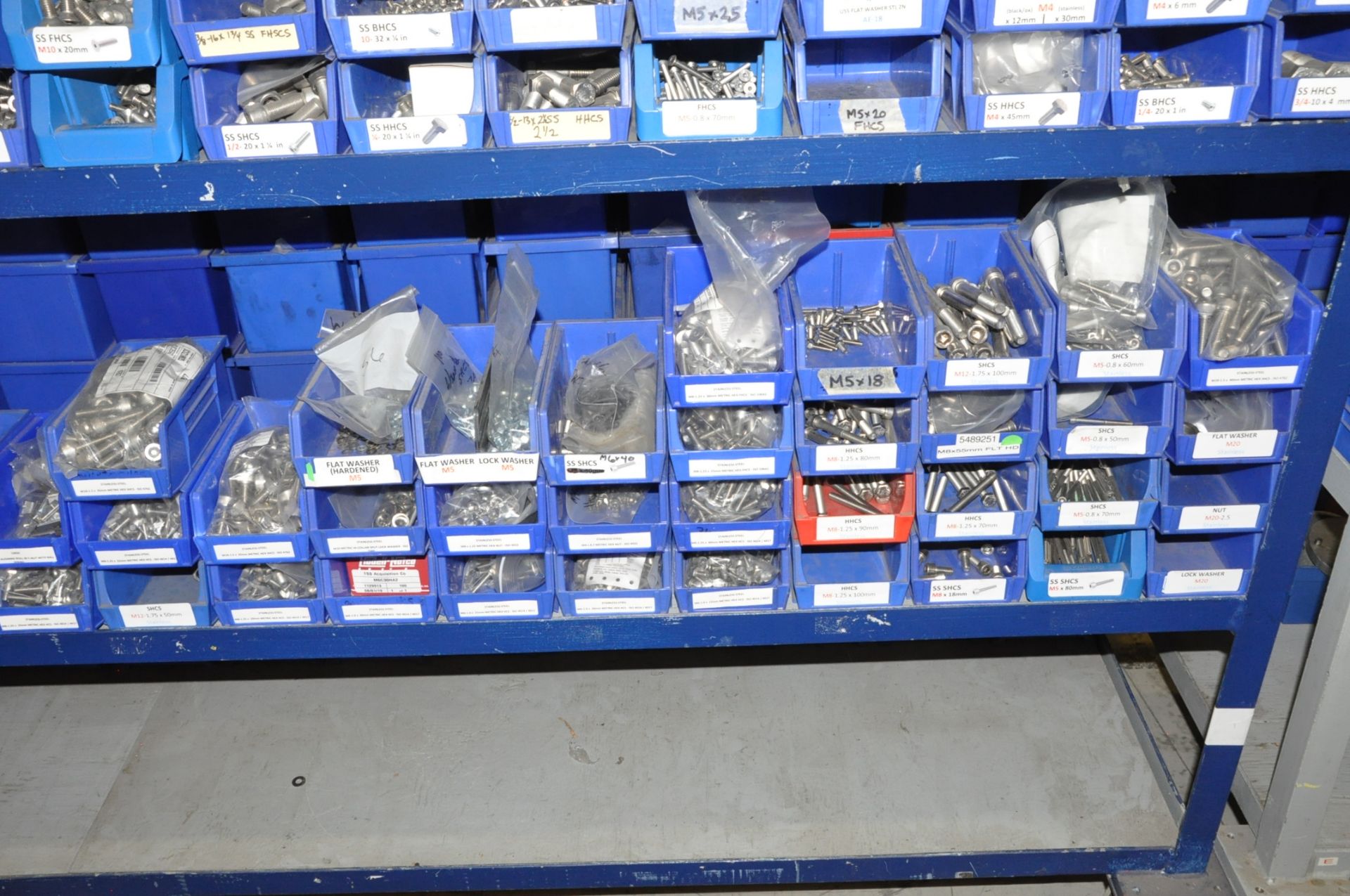 Lot-Nuts, Screws, Washers, etc. on (4) Shelves, (Rack Not Included) - Image 11 of 12