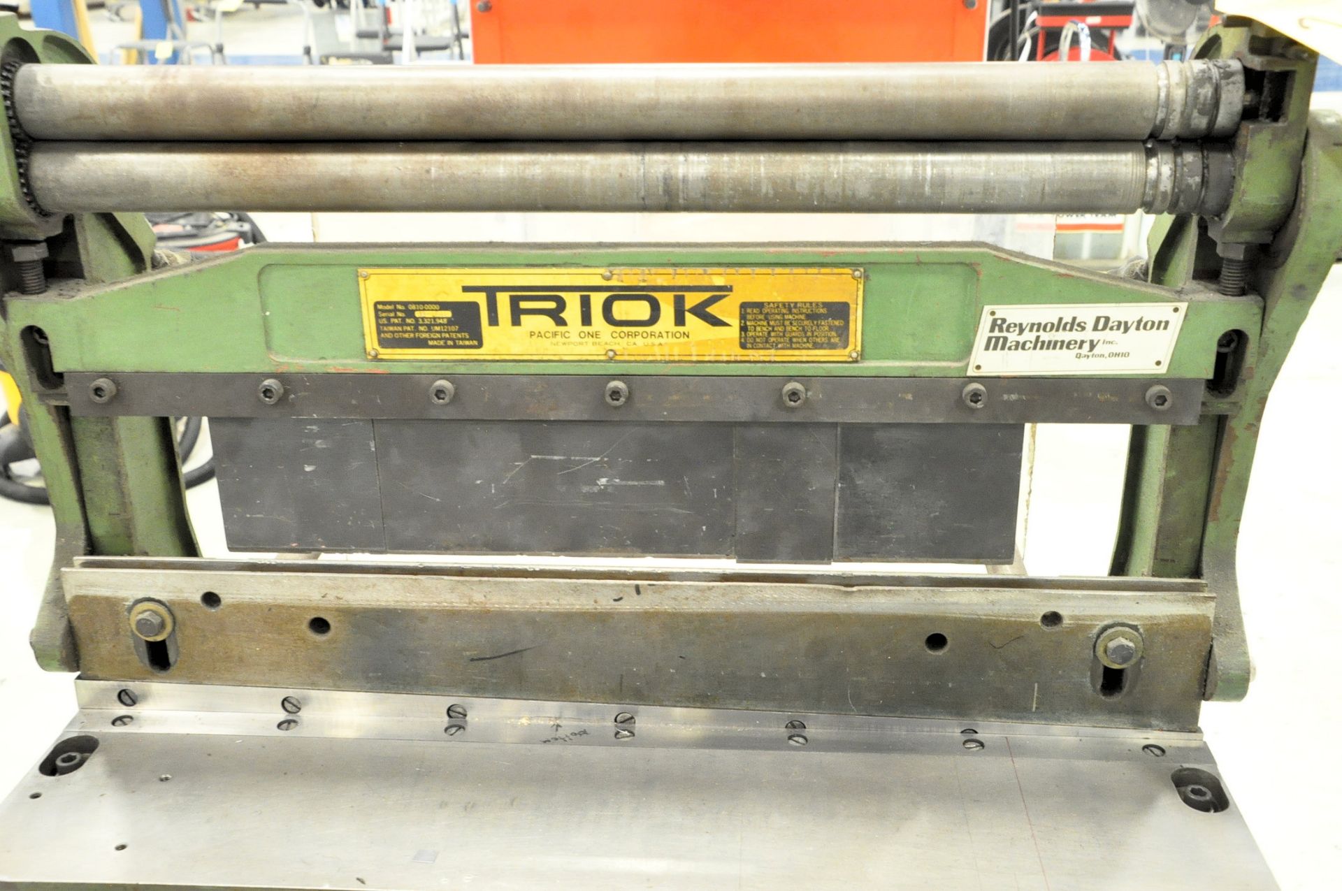 Pacific One Trio Model 0810-0000, Combination 24" Manual Bench Top Shear and Bending Rolls, S/n 06- - Image 3 of 4