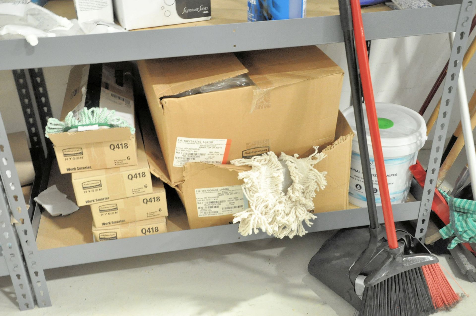 Lot-Various Janitorial Supplies with 4-Sections Shelving in (1) Storeroom - Image 5 of 8