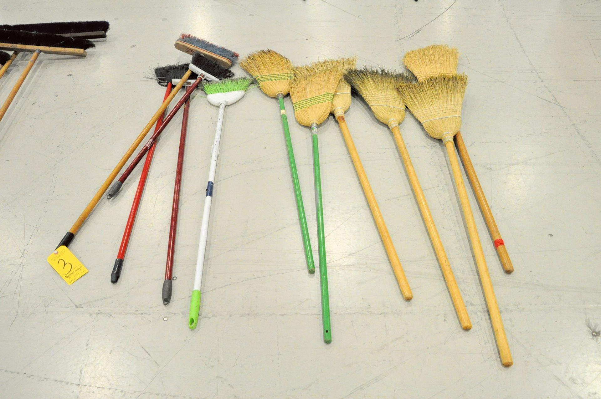 Lot-Various Straight Brooms, Push Brooms Dust Mops, Squeegee and Dust Pans - Image 2 of 3