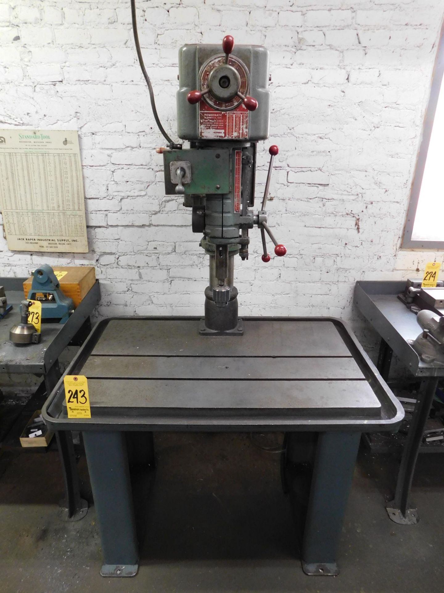 Powermatic Model 1200 Single Spindle Drill Press w/24"X40" table, S/n 67-3537