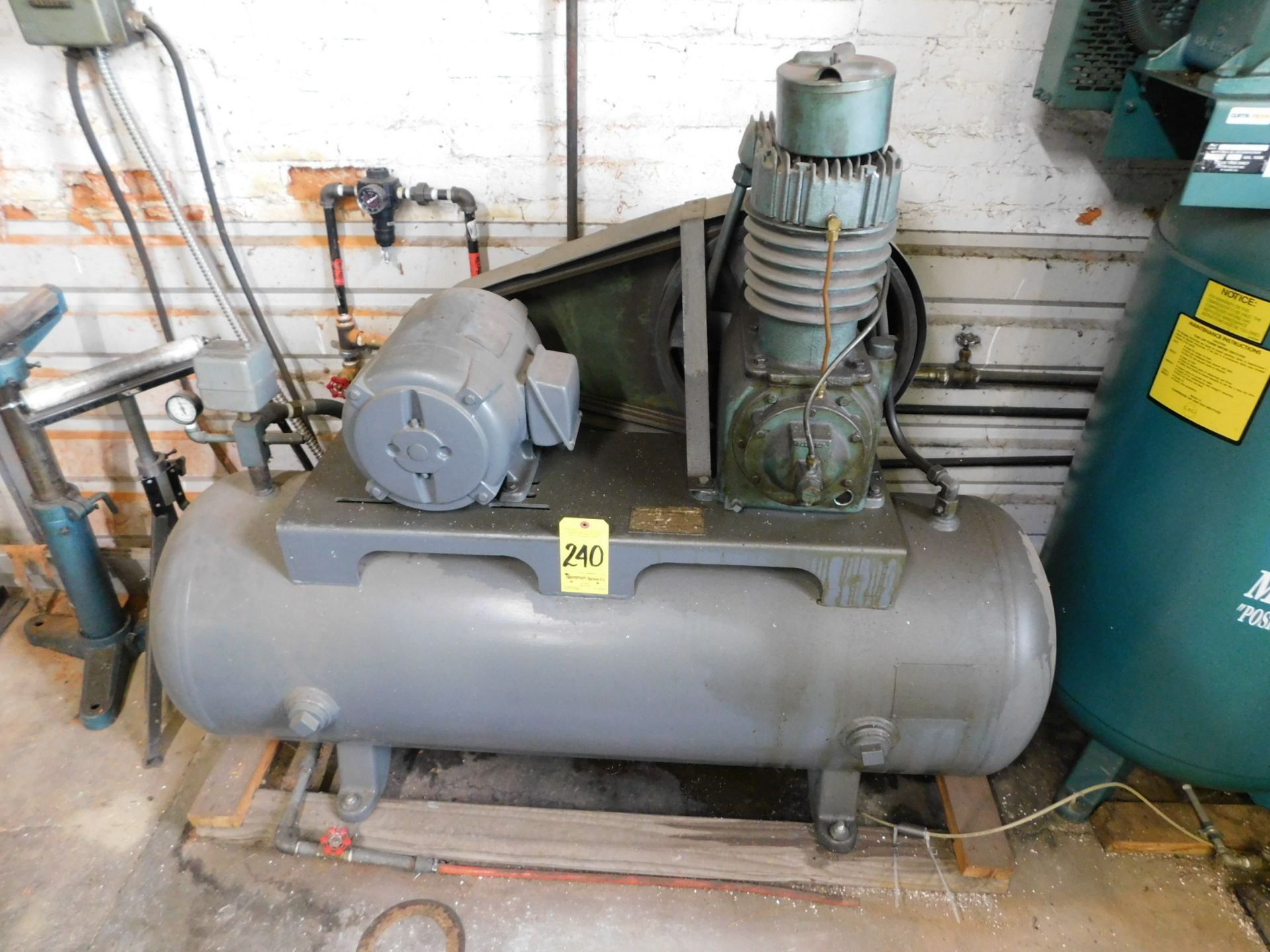 Harris 5Hp Horizontal Tank Air Compressor, Single Stage, 230/460V, 3 Phase