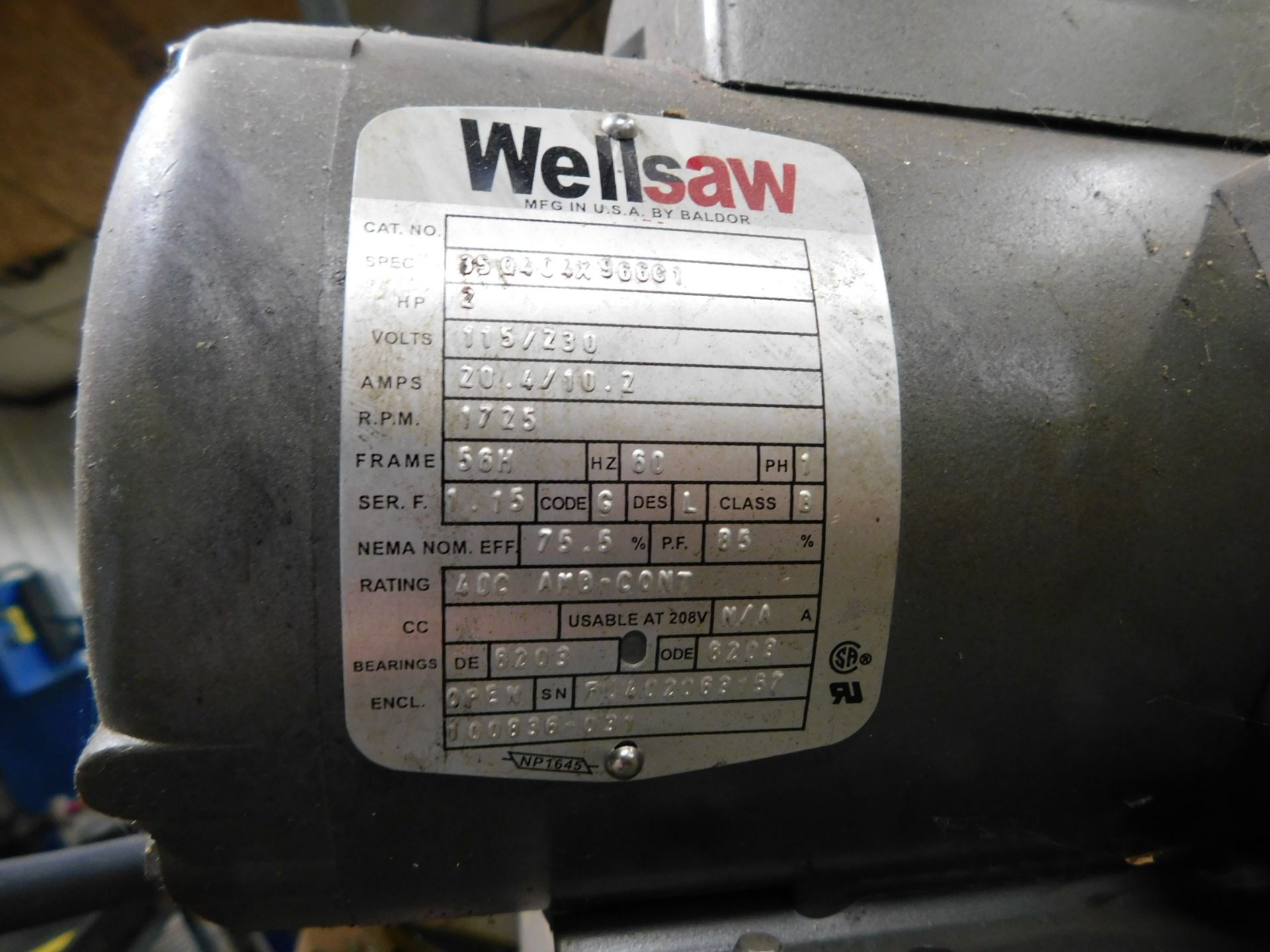 Wellsaw 1118 13"X18" Horizontal Bandsaw, s/n 3447 - Image 5 of 7