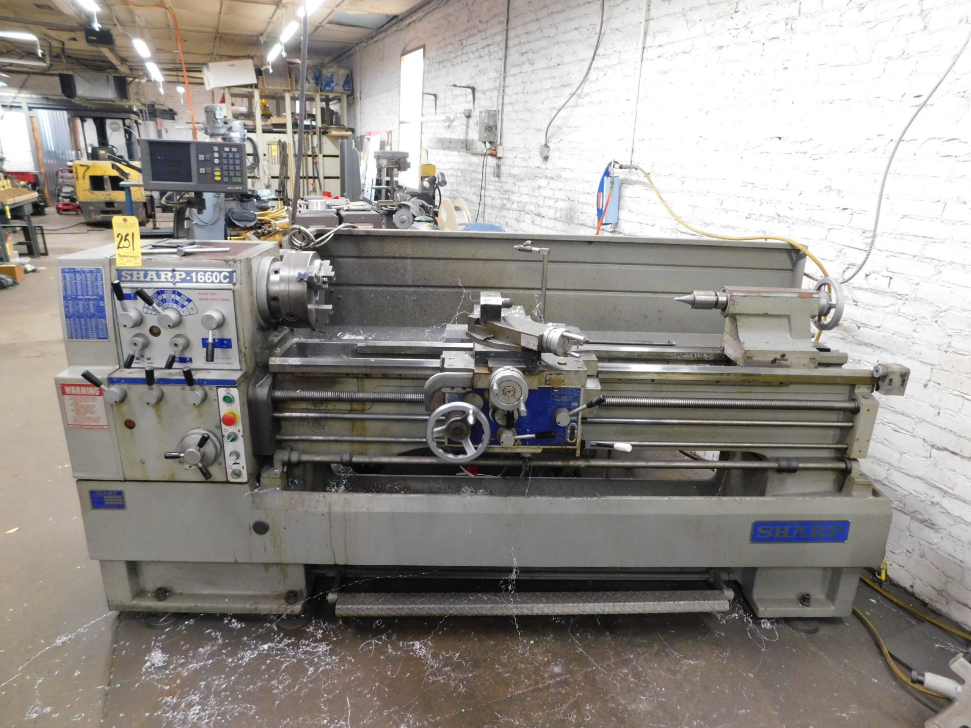 Sharpe 1660C Gap Bed Engine lathe,16X60", Quick Change Toolpost, Inch/Metric,3' Through Hole, 10"3 - Image 2 of 14