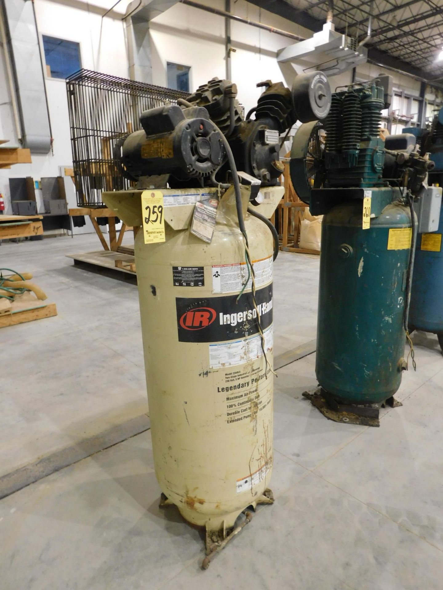 Ingersoll Rand 5 HP Tank Mounted Vertical Air Compressor, 230/1/60