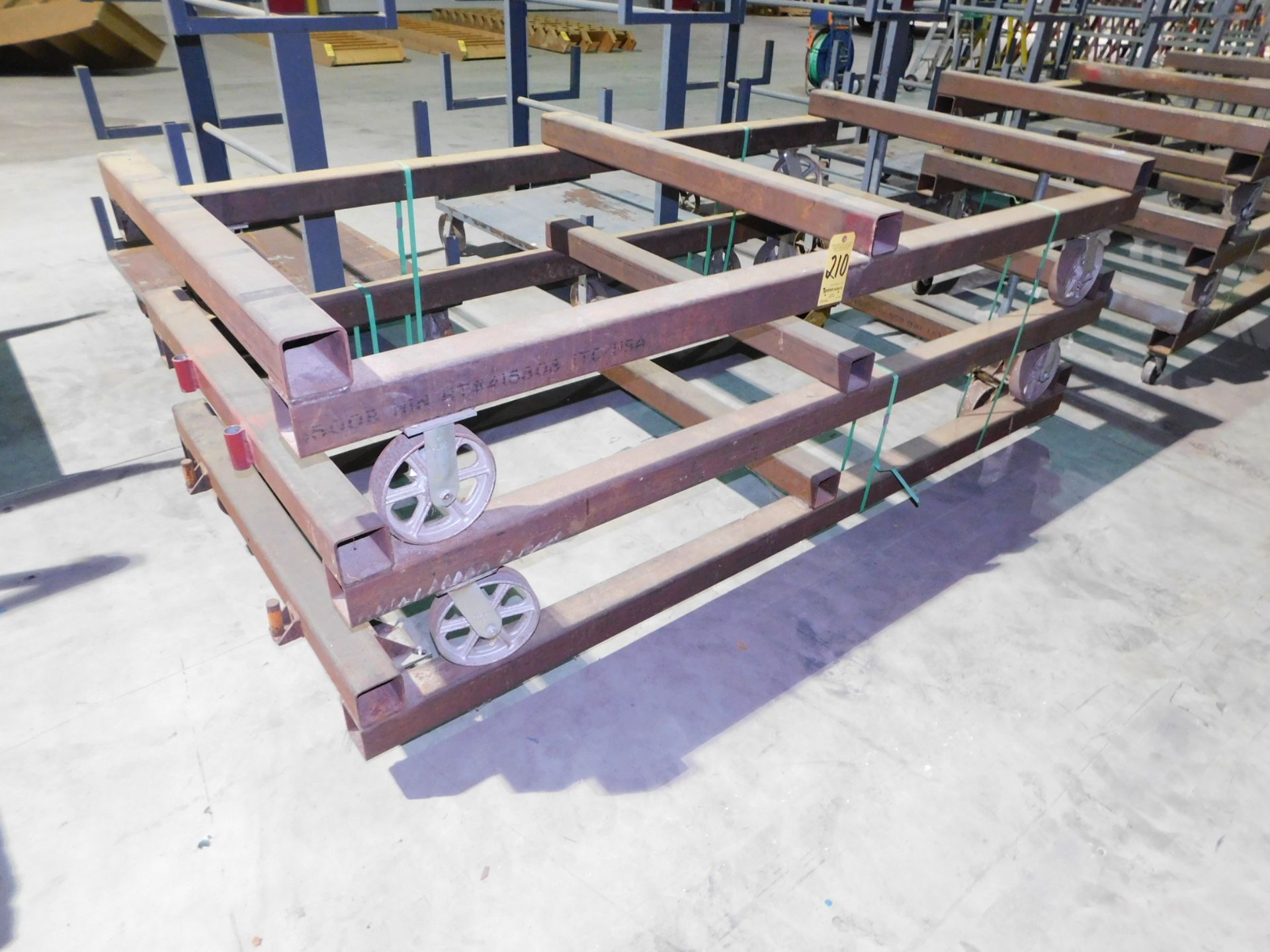 (3) Steel Frame Carts, 4' X 8'