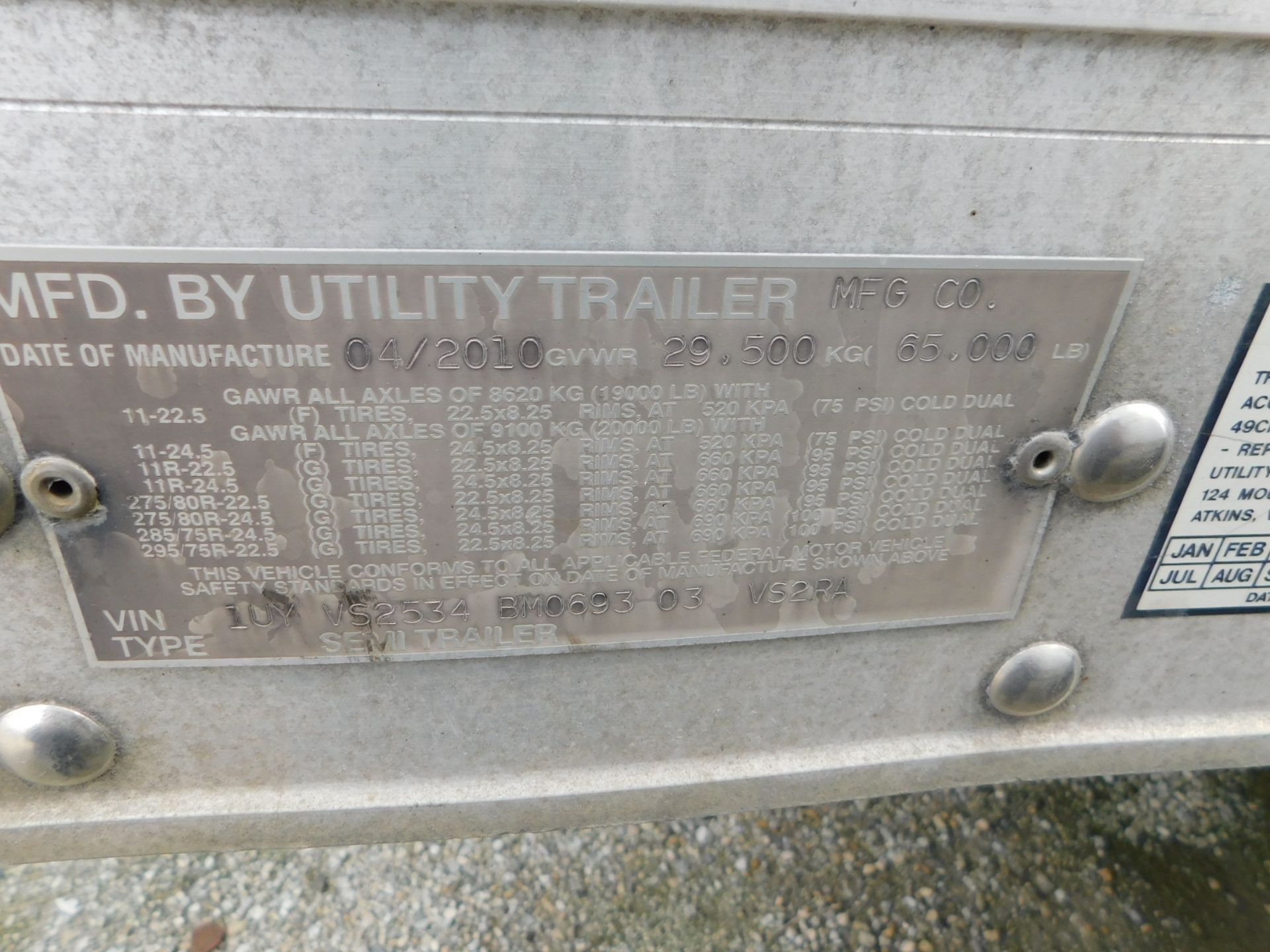 2010 Utility 53' 3000R Reefer Van Trailer, Model VS2RA, Thermo King Model SB-210+, 14,649 Total - Image 2 of 10