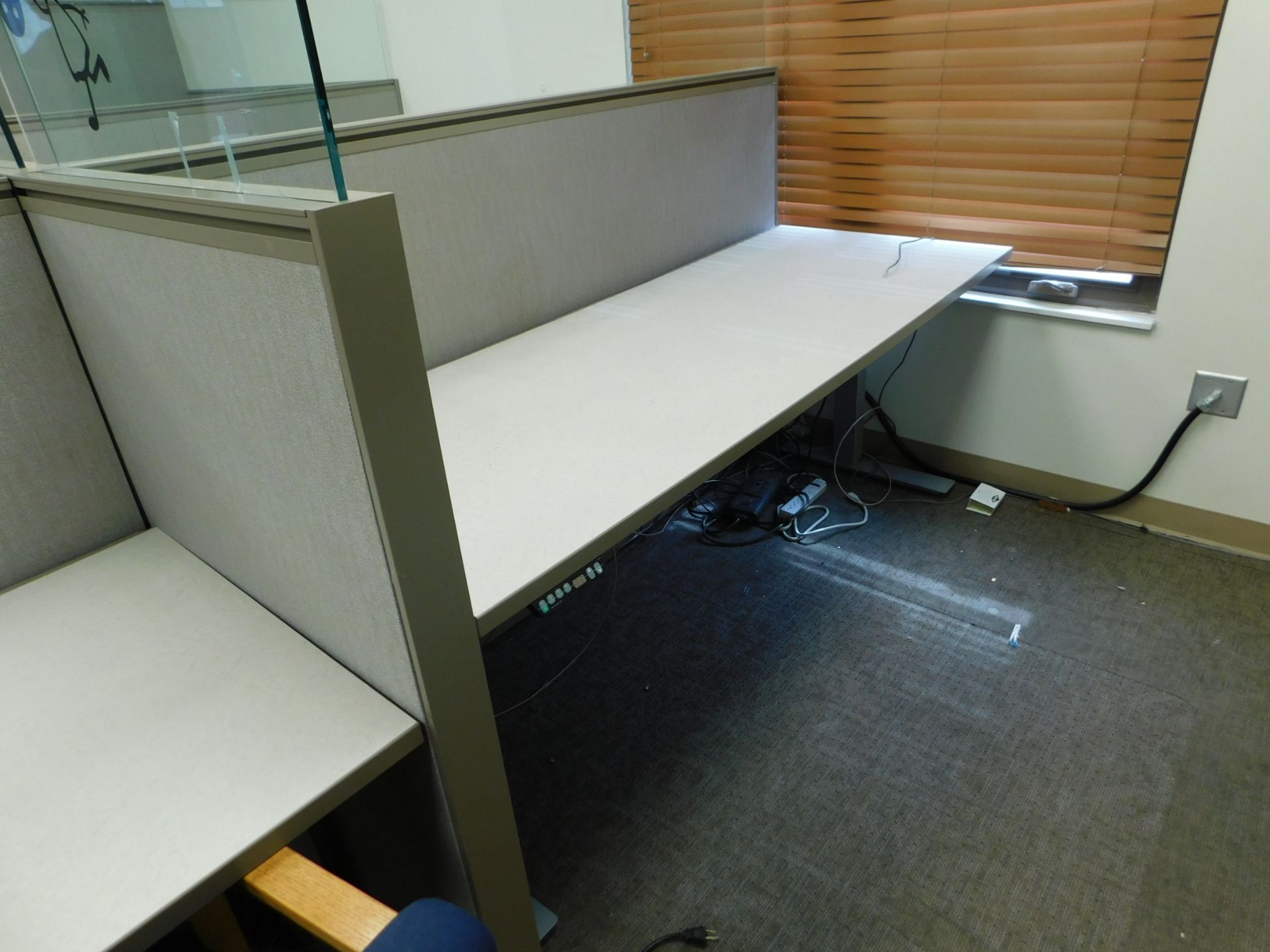 (4) Desk Control 520 Electric Height Control Adjustable Desks, (4) Chairs, (2) 2 Drawer Lateral File - Image 7 of 7