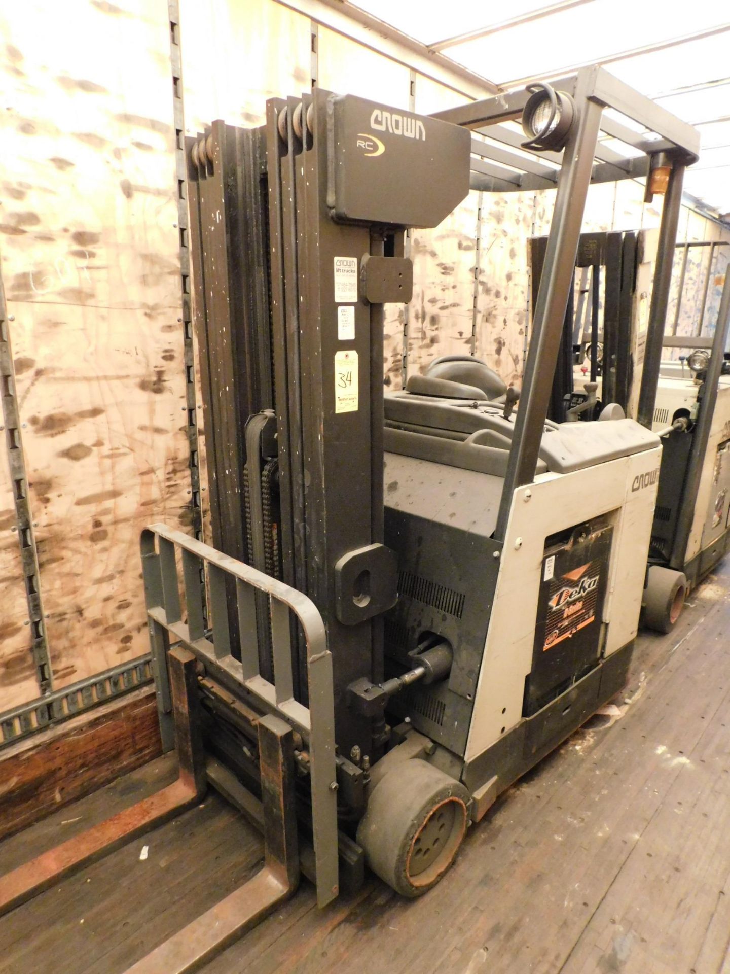 (3) Crown Stand-on Electric Forklifts (All need Repairs/Batteries), (4) Crown Electric Pallet - Image 8 of 16