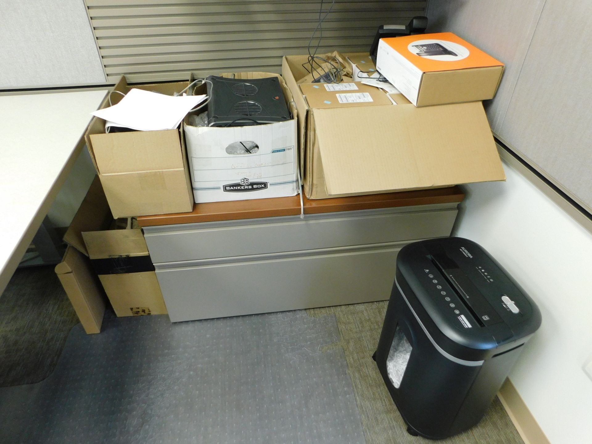 (1) 3 Drawer Lateral File Cabinet, (3) 2 Drawer Lateral File Cabinets, Paper Shredder, Misc. Phones, - Image 5 of 6