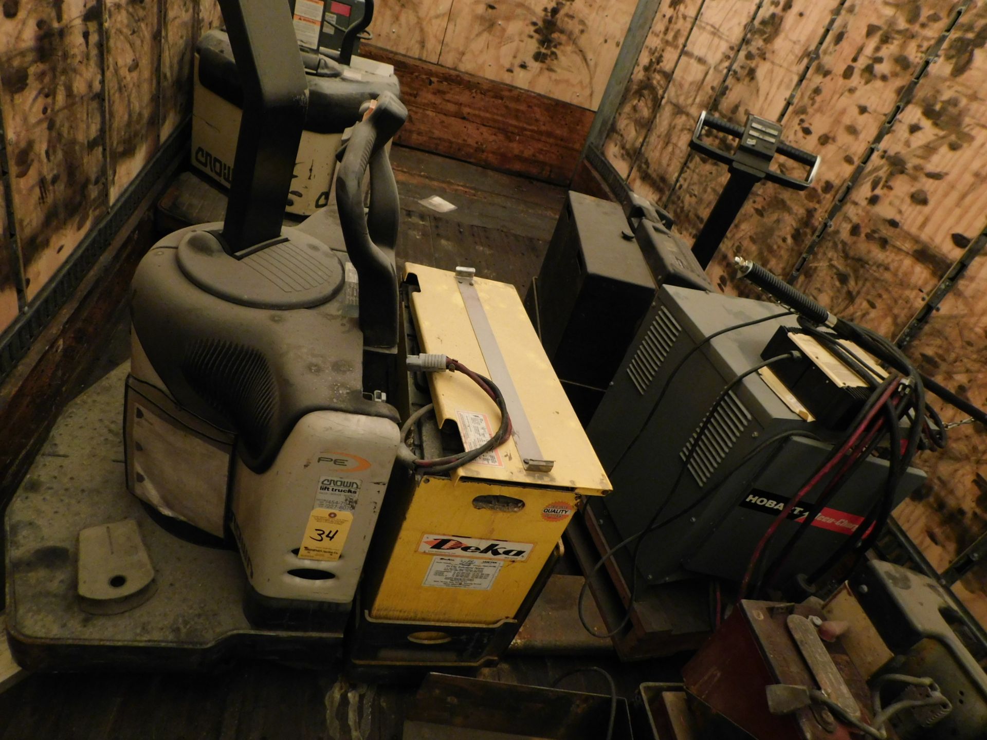 (3) Crown Stand-on Electric Forklifts (All need Repairs/Batteries), (4) Crown Electric Pallet - Image 12 of 16